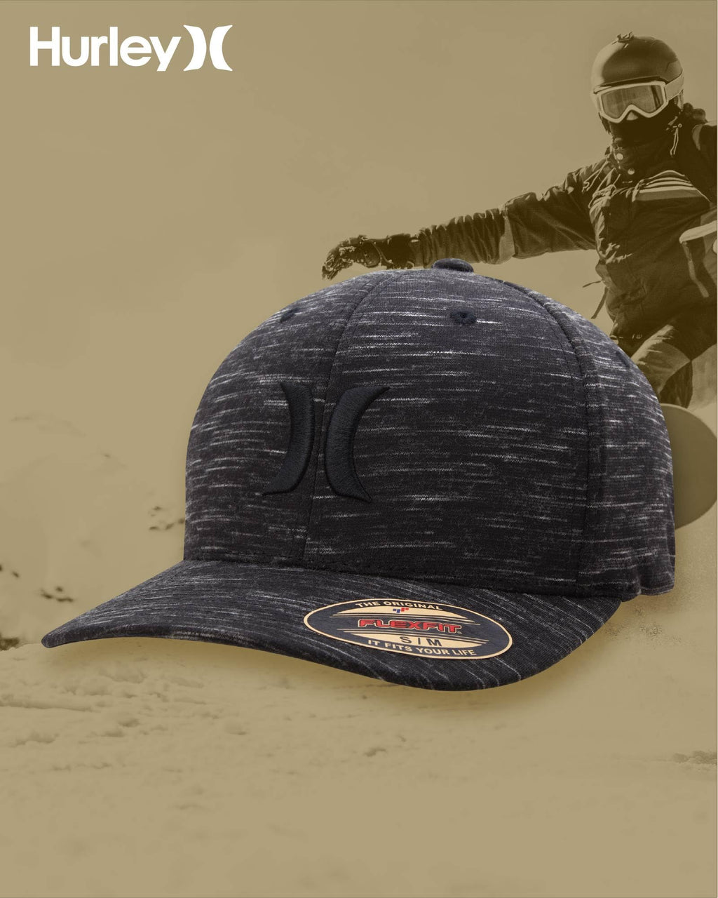 Hurley Men's Caps - One & Only Flexfit Baseball Cap - Fitted Hats for Men (S-XL)