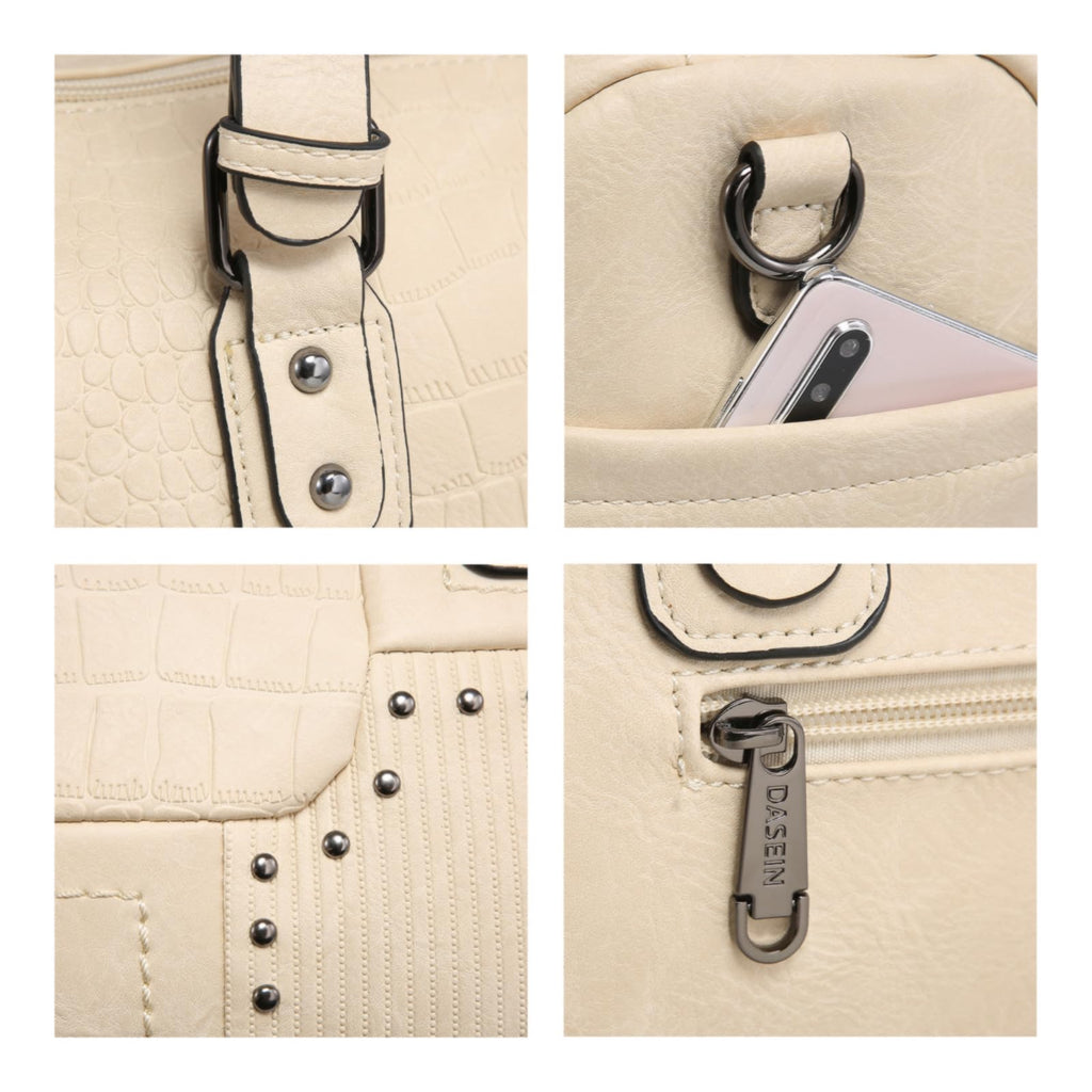 Dasein Women Soft Vegan Leather Barrel Bags Large Hobo Top Handle Work Totes Satchel Handbags Shoulder Purse
