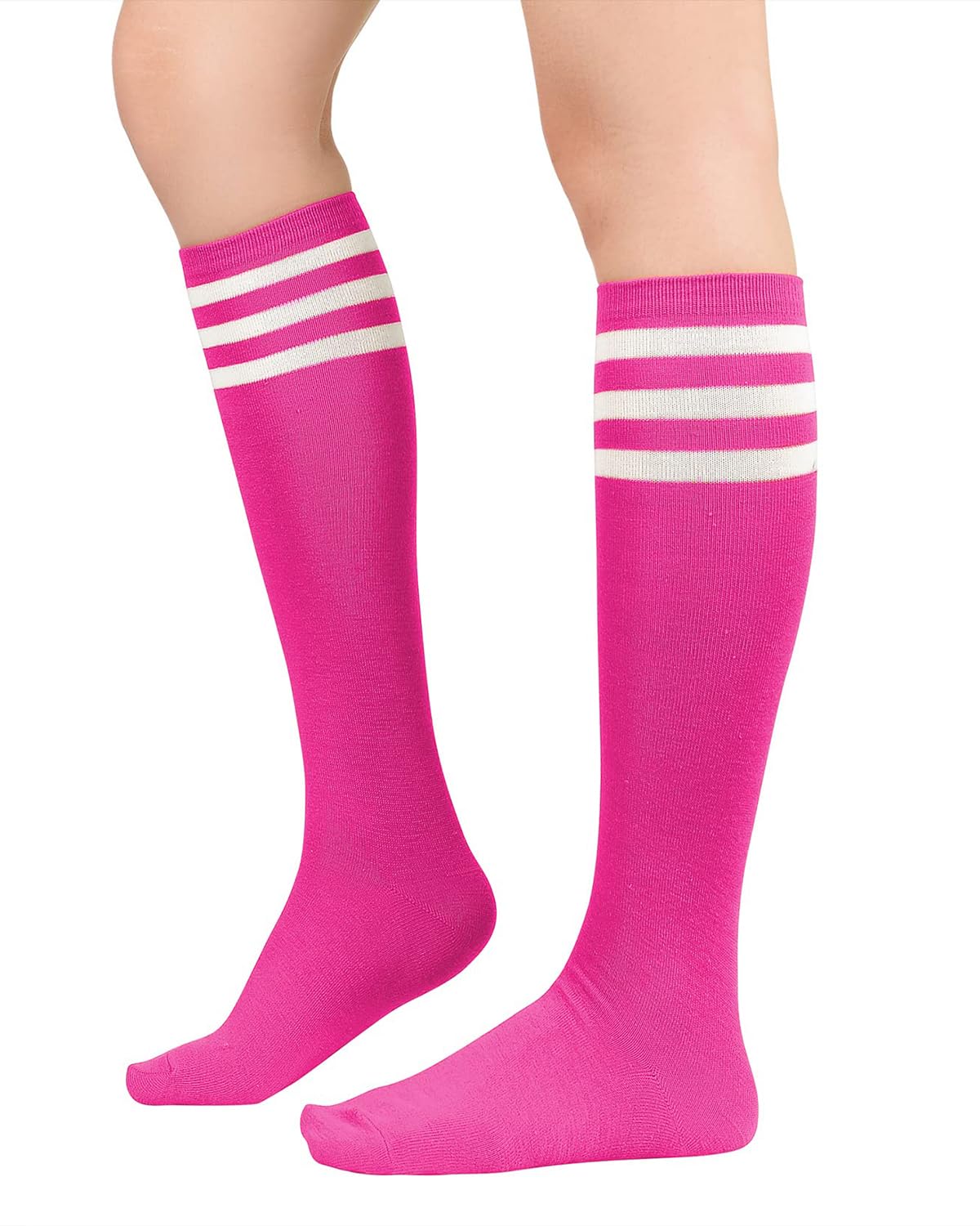 Century Star Knee High Striped Socks for Women - Long Thin Tube Sports Thigh High Socks Tall Stockings