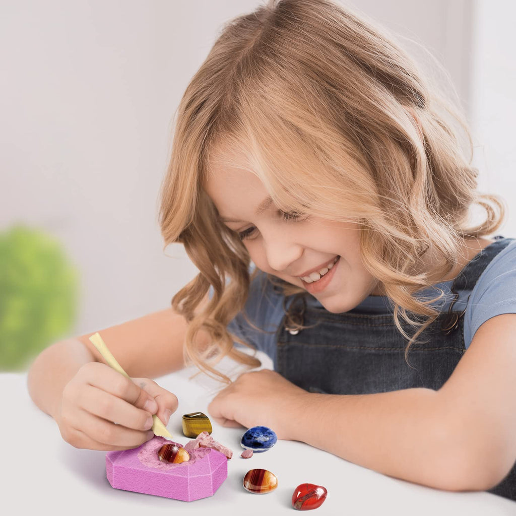 Gamerside Fossil Dig Kit - Educational STEM Science Toys for Kids Ages 6+ - Dig Up 12 Fossils Real & Dinosaur Bones Rocks - Digging Activities Kits - Paleontology, Discovery Gifts for Boys & Girls