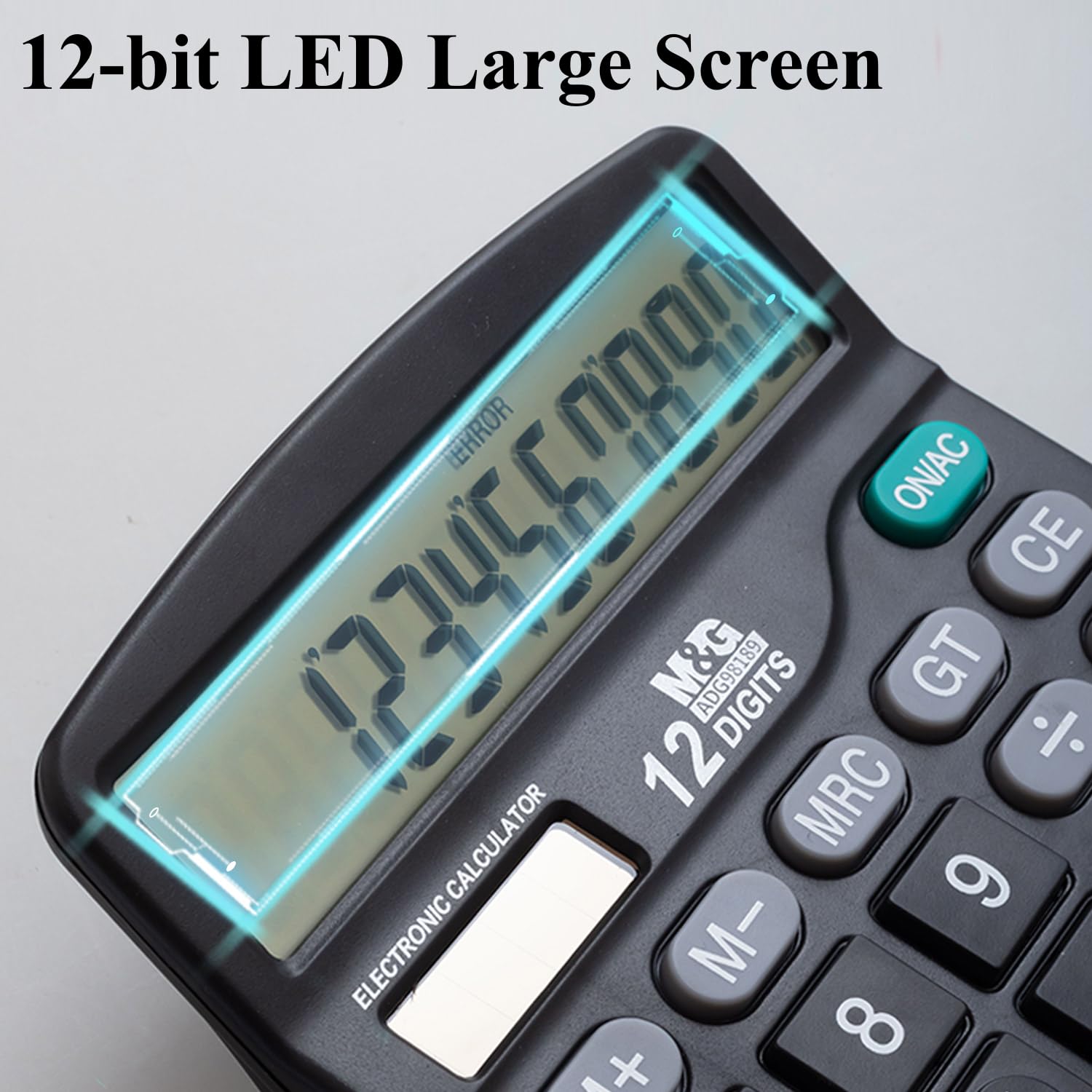 M&G Desk Calculator 12 Digit Extra Large LCD Display, Dual Solar Power and Battery, Accounting Calculator with Big Button, Battery Include, Perfect for Office Business Home Daily Use