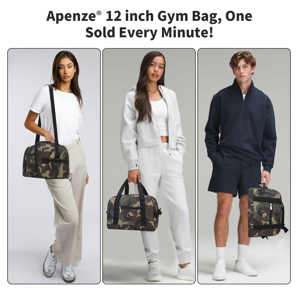 Apenze Small Gym Bag Carry On Bag - 12 in Mini Duffle Bag Lightweight for Overnight Travel(Camouflage)