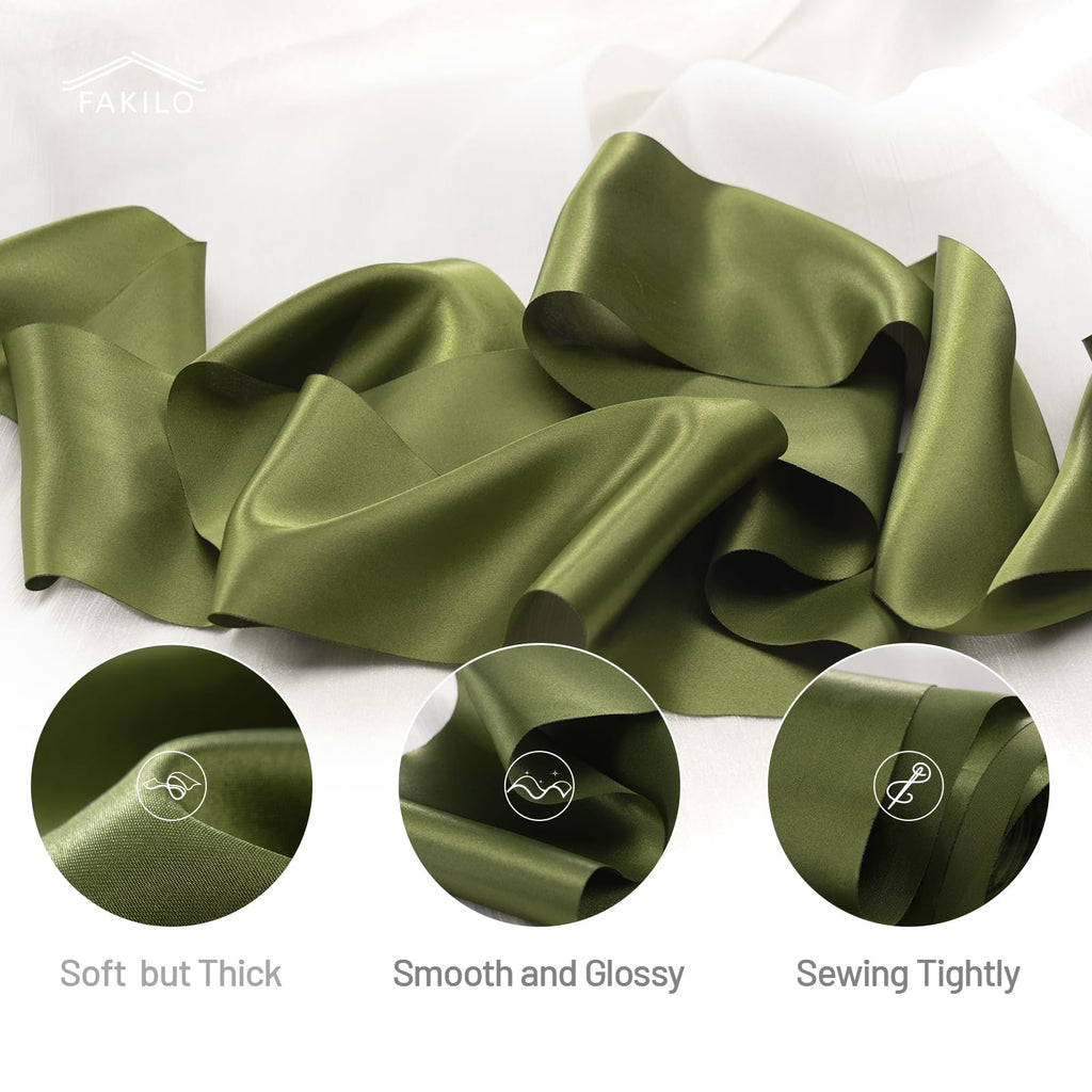 FAKILO Black Satin Ribbon 4 Inch x 22 yd Wide for Grand Opening Business Cuttings Ceremony Bow Christmas Festival Decor