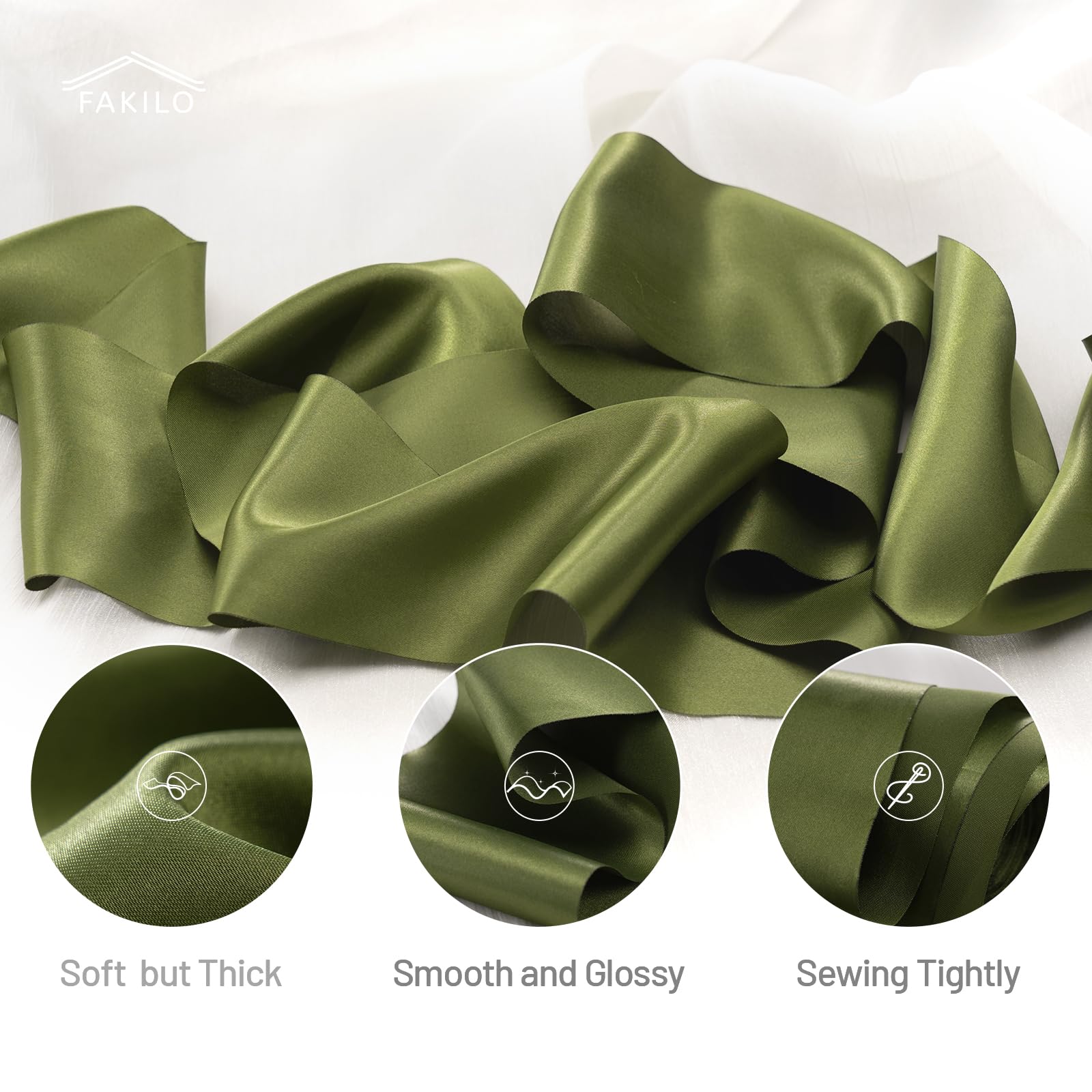 FAKILO Black Satin Ribbon 4 Inch x 22 yd Wide for Grand Opening Business Cuttings Ceremony Bow Christmas Festival Decor
