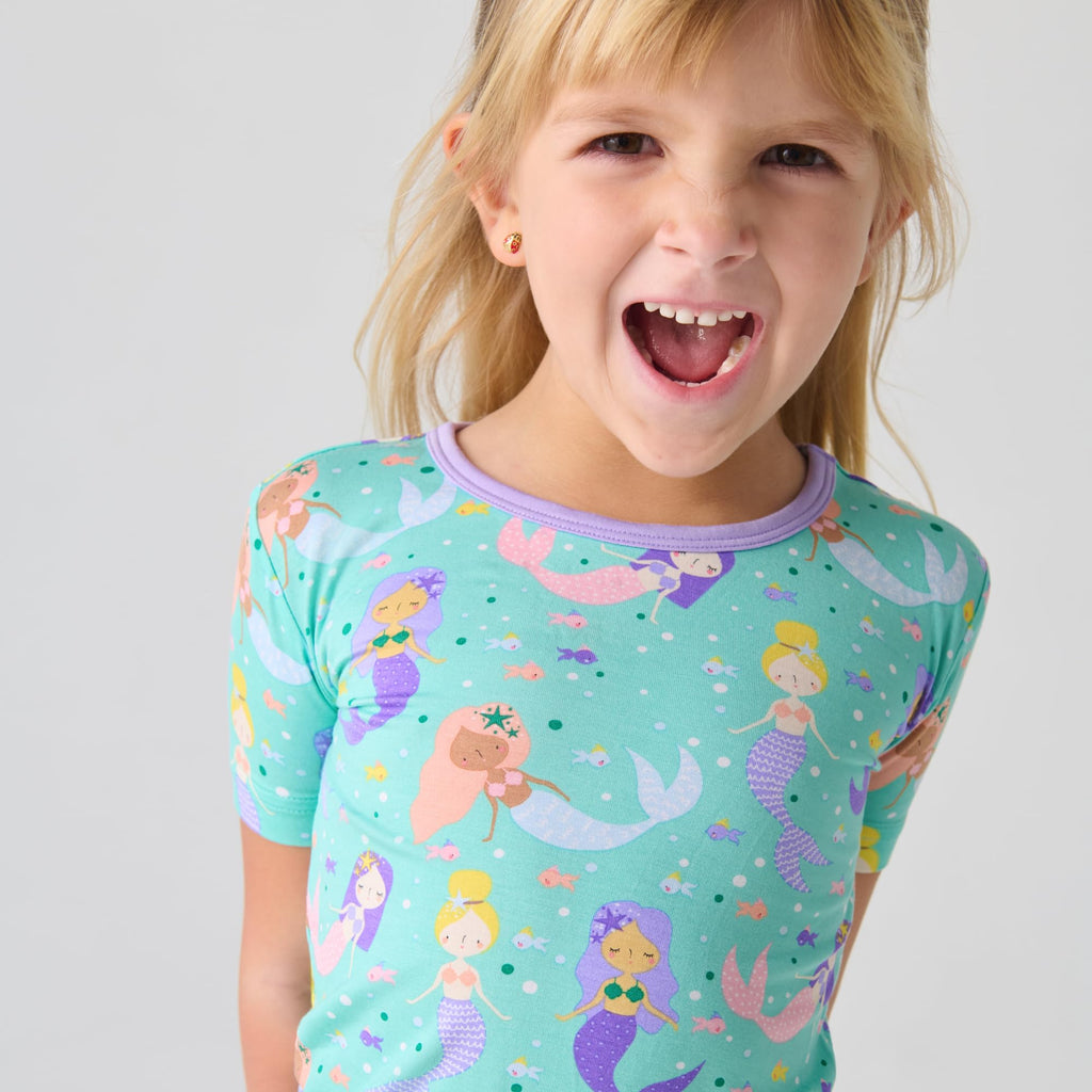 Little Sleepies Pajama Set w/Short Sleeve Shirt & Shorts, Viscose from Bamboo Toddler Pajamas, Girl & Boys Pajamas for Kids