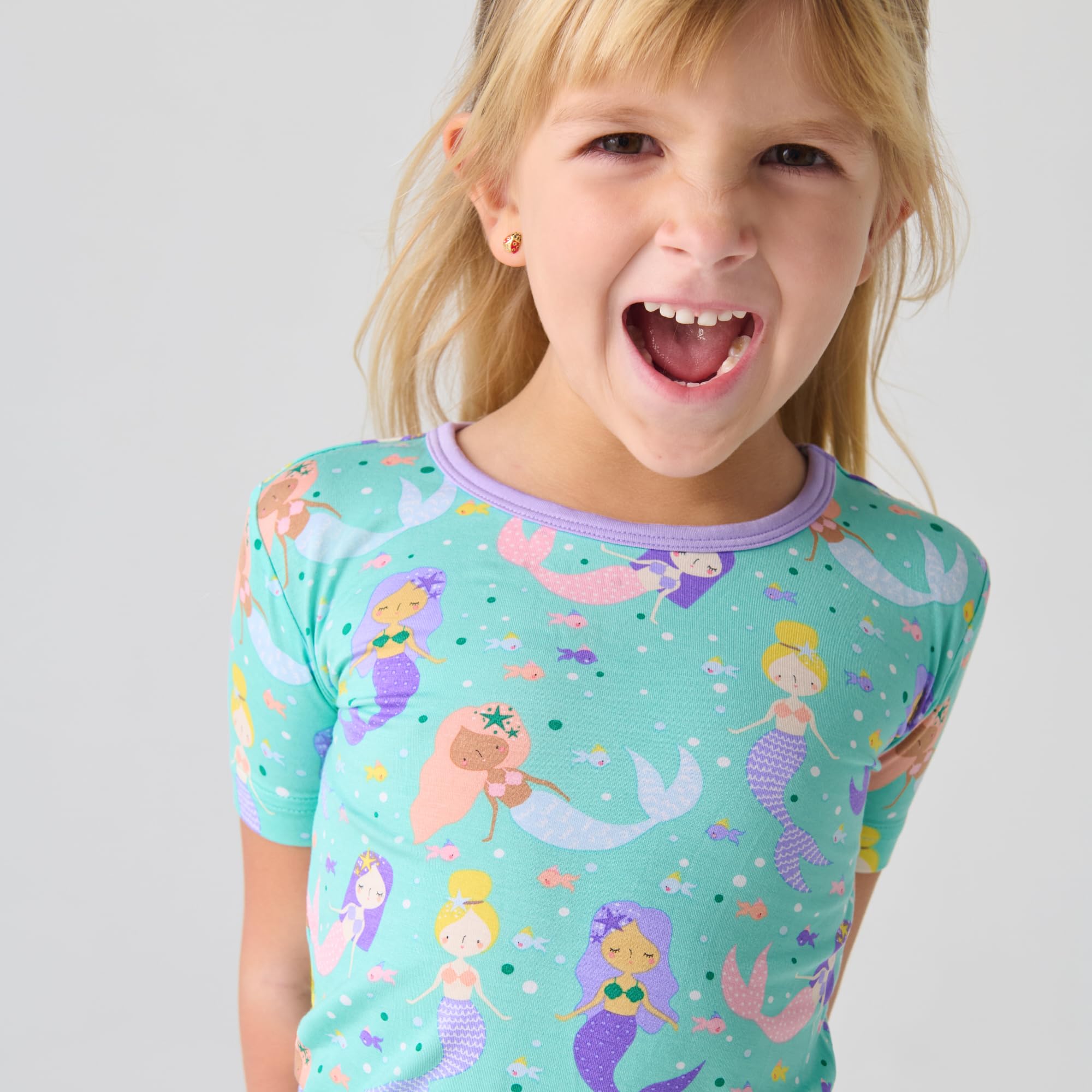 Little Sleepies Pajama Set w/Short Sleeve Shirt & Shorts, Viscose from Bamboo Toddler Pajamas, Girl & Boys Pajamas for Kids