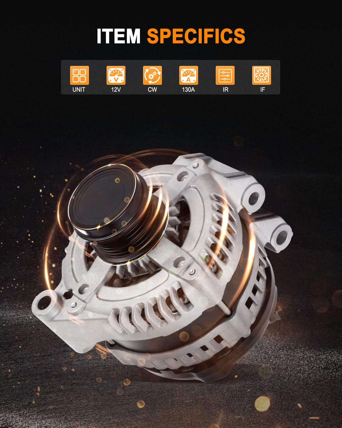 ASAPE 11570 High Output Alternator 160A 12V Fit for Dodge Grand Caravan 2011-2016, for Chrysler 200 2011-2014, for Ram C/V 2012-2015, for Dodge Journey 2011-2020, for Volkswagen Routan 2011-2014