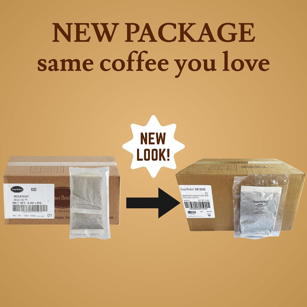 Farmer Brothers Breakfast Blend Medium Roast Coffee Filter Packs, 40 x 2 oz