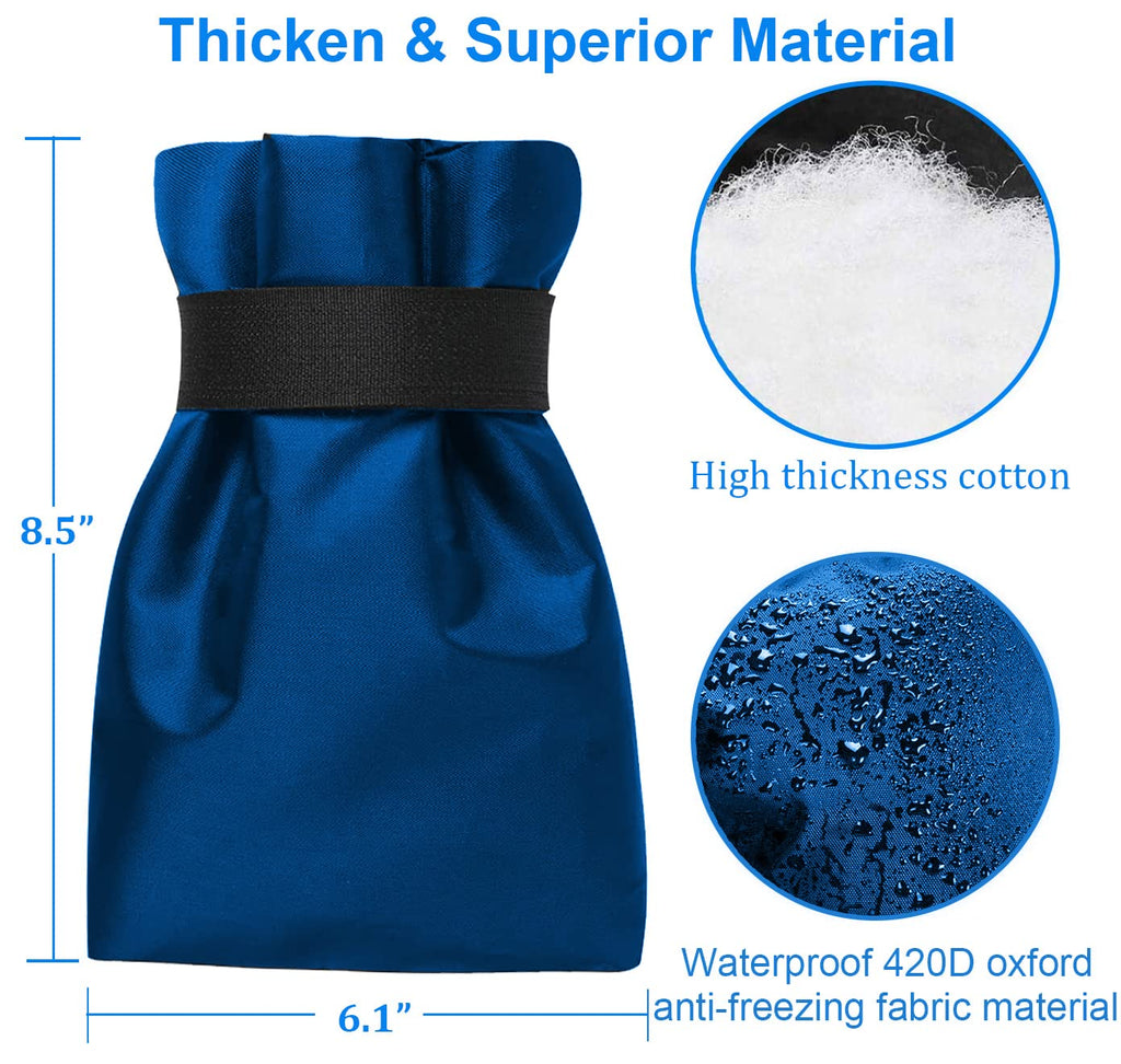 Outdoor Faucet Covers for Winter Freeze Protection, Upgraded Thicken 8.5" H x 6.1" W Outside Garden Faucet Socks for Winter Waterproof Reusable Hose Bibs Insulated Spigot Cover, 2 Pack Black
