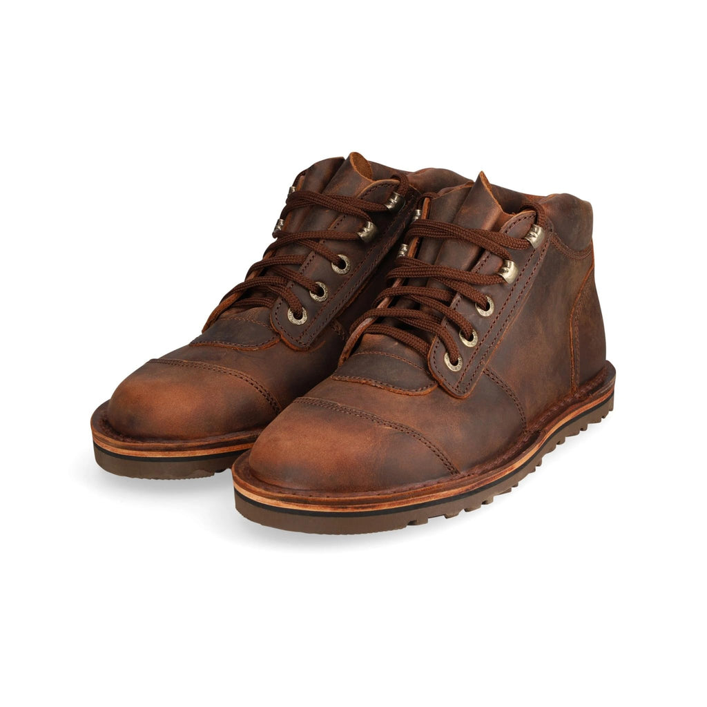 JIM GREEN Men's Barefoot African Ranger Boots Lace-Up Water Resistant Full Grain Leather Work or Hiking Boot