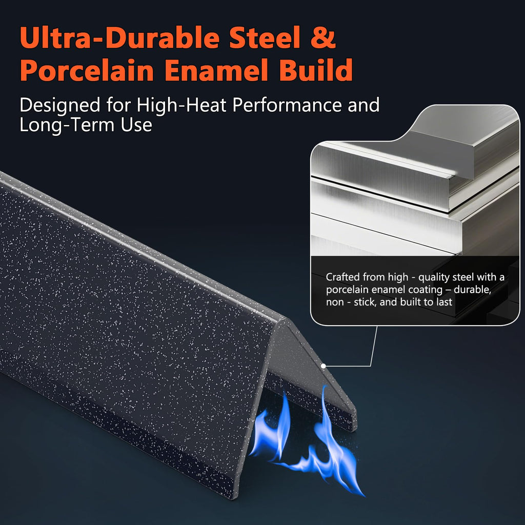 Grill Parts for Weber Genesis 300 Grills with Front Control Knob, Grill Grates for Genesis E310 S310 E/S320 E/S330, 17.5" Flavorizer Bars&Heat Deflectors, 19.5" Grill Grates for Weber 7524 7621 65505