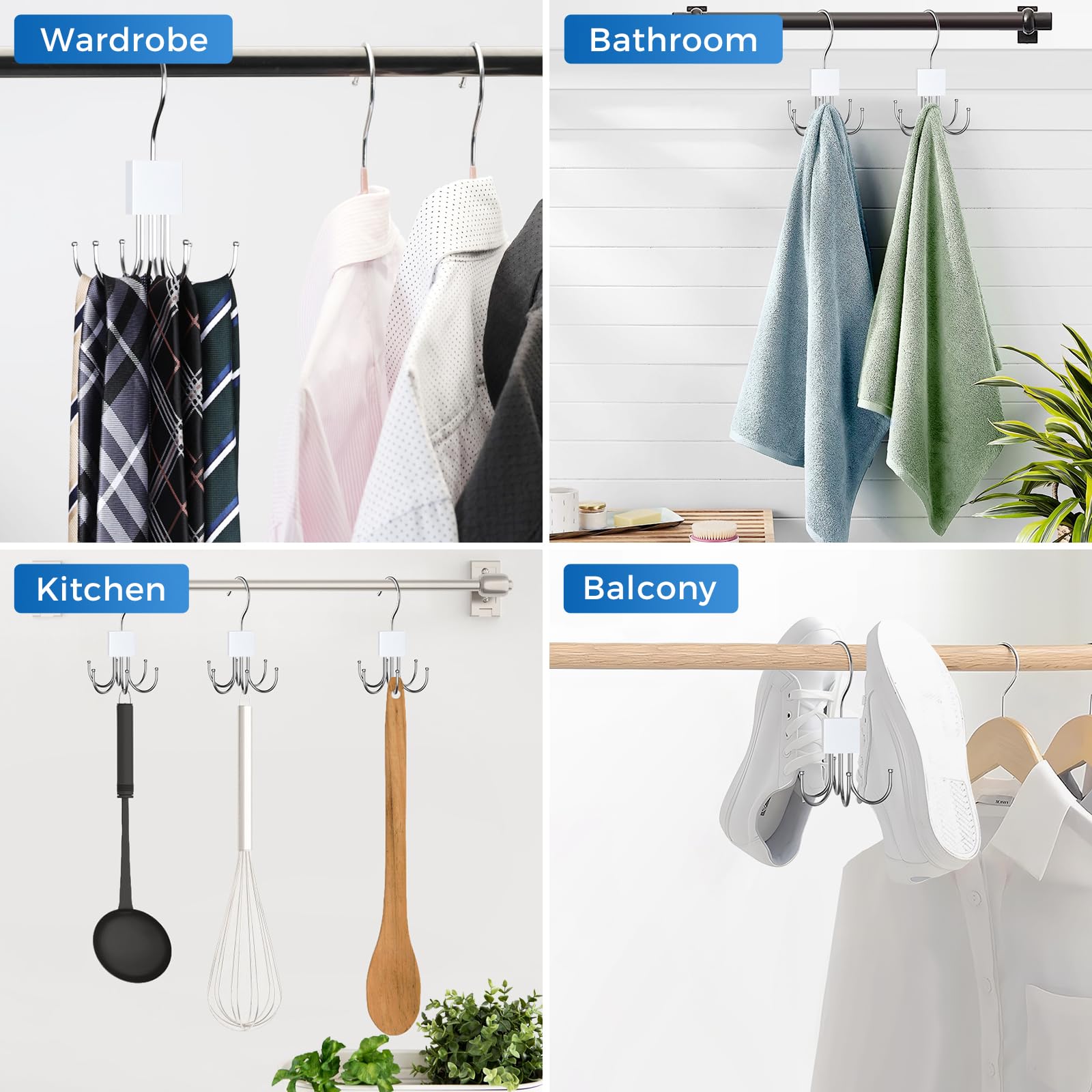 1 Pack Belt Hanger, Belt Organizer for Closet | 360° Rotatable, Max 24 Belt Storage, Space Saving, Closet Organizers and Storage