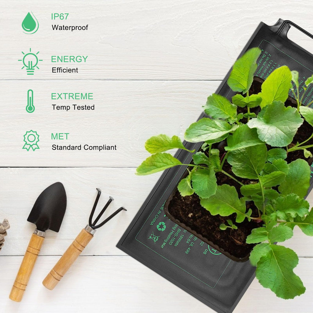 Seedling Heat Mat Hydroponic Plants Heating Pad, Seed Starting Greenhouse and Germination, Waterproof Durable Heating Pad for Indoor Home Gardening Seed Starter(10“x20.75”)