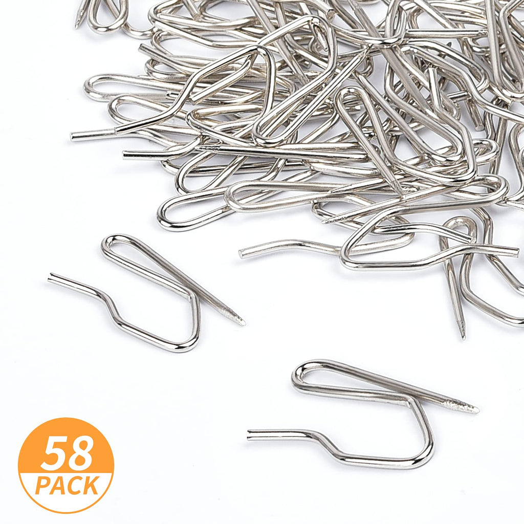 1.2 Inches Curtain Hooks, Sopito 58pcs Metal Drapery Pin and Hook for Door Window Shower Curtain, Bronze