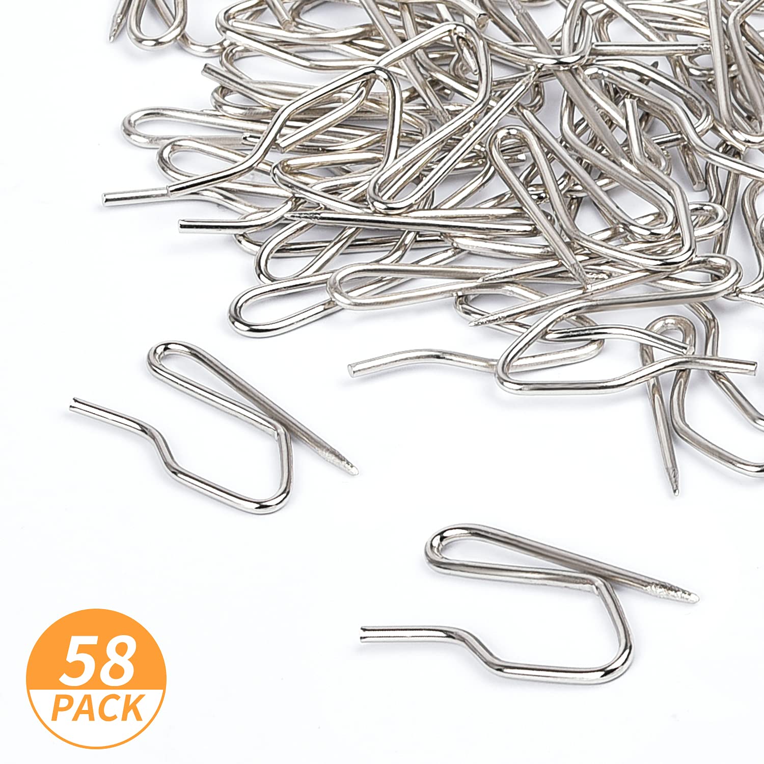 1.2 Inches Curtain Hooks, Sopito 58pcs Metal Drapery Pin and Hook for Door Window Shower Curtain, Bronze