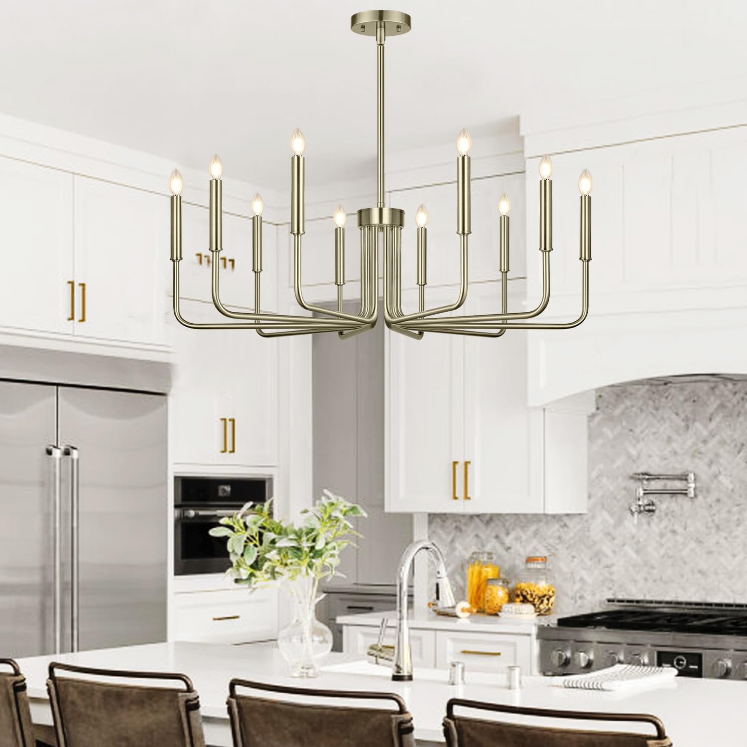 Rustic Black Chandelier, 6-Light Antique Farmhouse Chandelier for Dining Room Lighting Fixtures, Vintage Candle Pendant Light Fixtures Chandeliers for Dining Room Bedroom, Foyer and Living Room