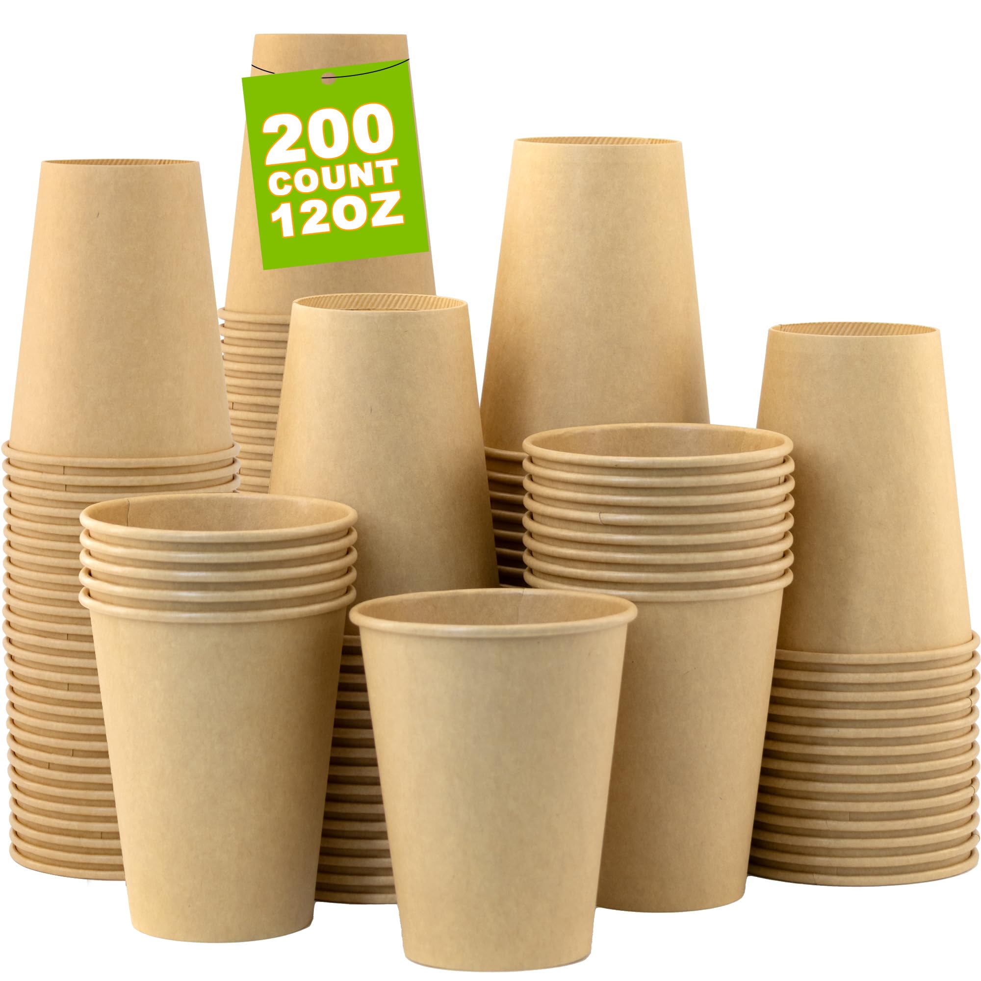 16 oz 100 Pack Corrugated Ripple Wall Disposable Coffee Cups with Lids and Straws, Heavy Duty Insulated Cups for Hot Beverage or Cold Drinks, Bulk for Restaurants, Offices, Coffee Shops(Black)
