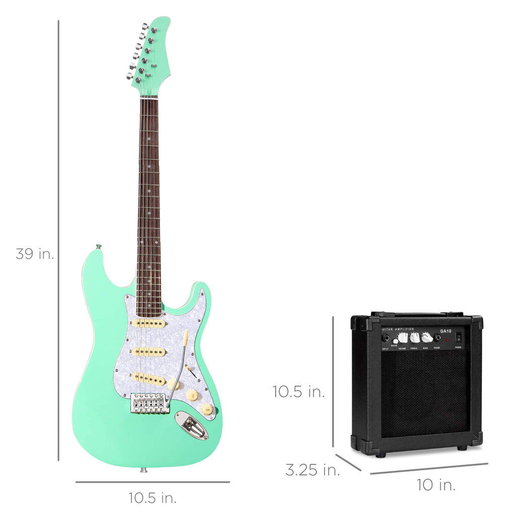 Best Choice Products 39in Full Size Beginner Electric Guitar Starter Kit w/Case, Strap, 10W Amp, Strings, Pick, Tremolo Bar - 3 Color Sunburst