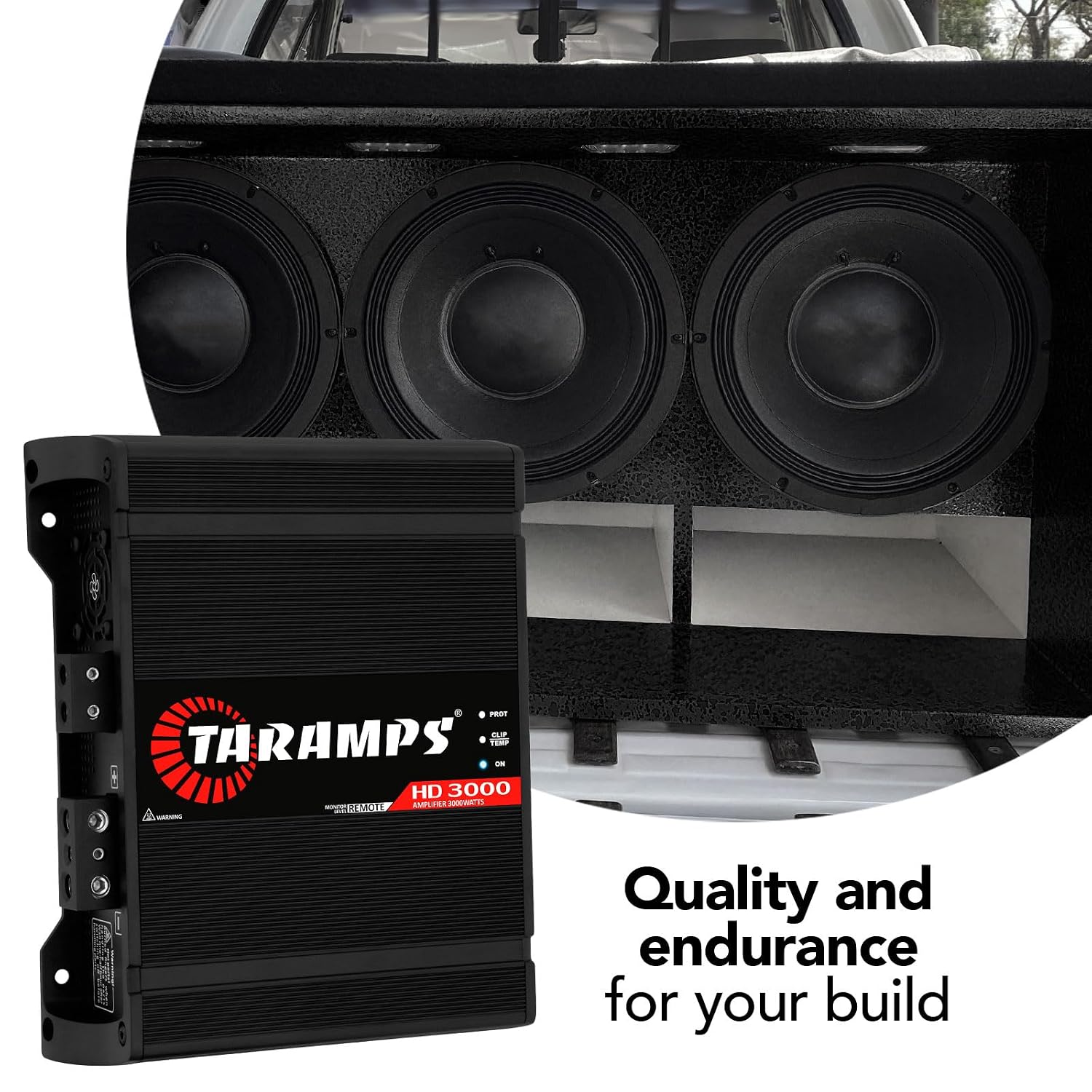 Taramps HD 3000 2 Ohms Black 1 Channel 3000 Watts RMS MAX Full Range Car Audio Monoblock LED Monitor Indicator Class D Amplifier Crossover, HD 3k