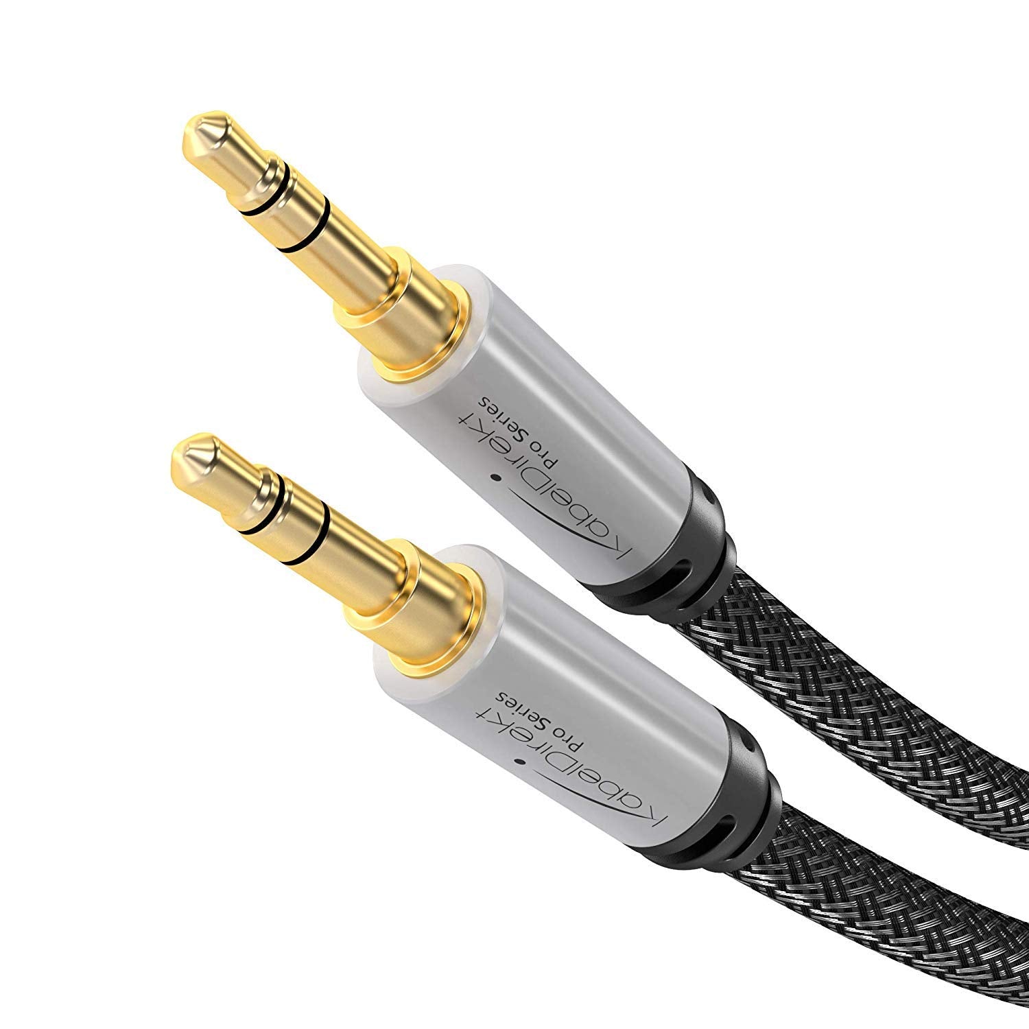 KabelDirekt – Aux Cable, Jack Cord & Audio 3.5mm Cable – 1ft – Available in 1.5-33ft – Suitable for Headphones – Mobile Phone – PC & Laptop Audio – Car – HiFi – Stereo, Black
