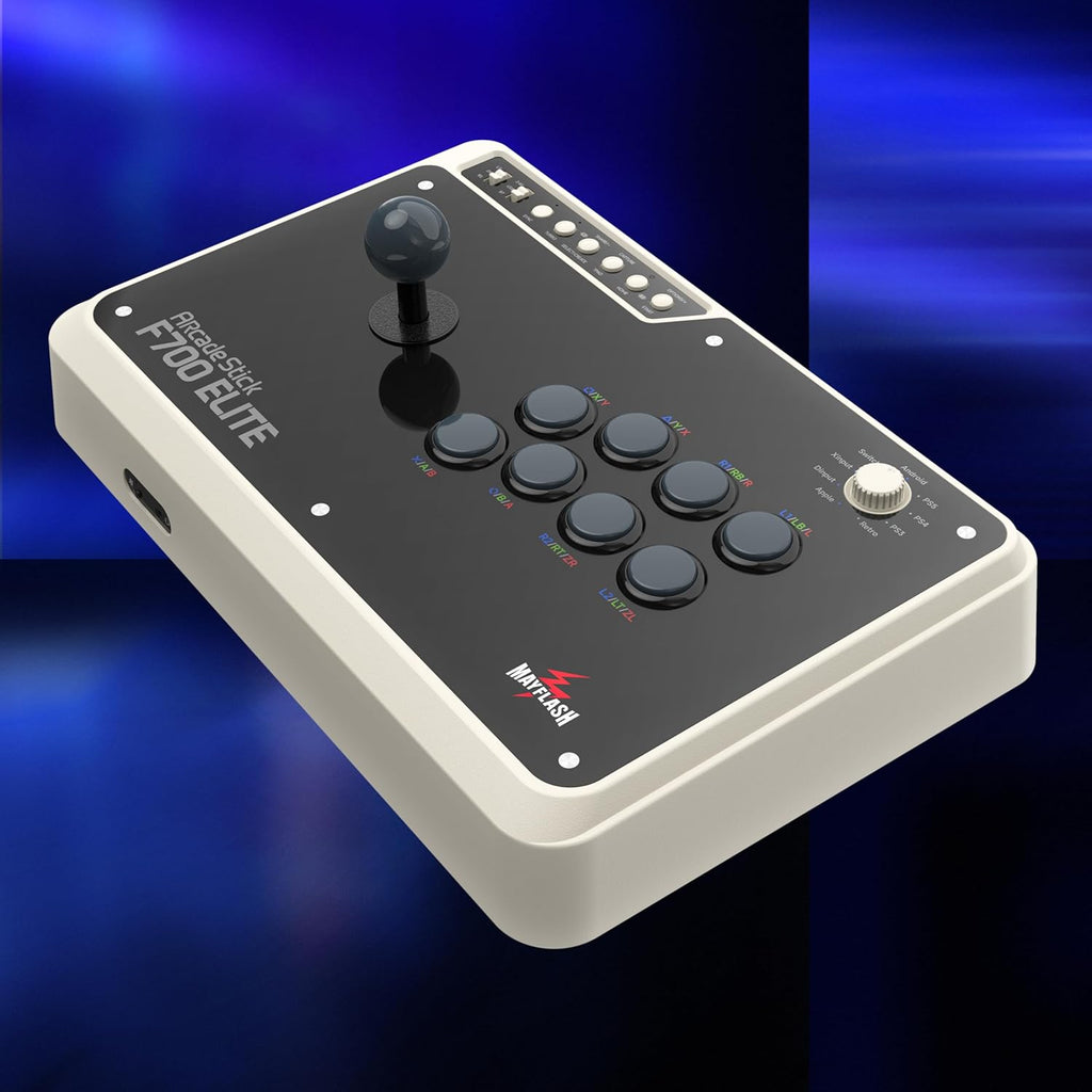 MAYFLASH Arcade Stick F700 Elite with Sanwa buttons and joystick for PS5, PS4, Switch/Switch 2, Windows, Apple, Android and more. Fighting Stick Support Wireless Bluetooth, 2.4G and Wired Connection