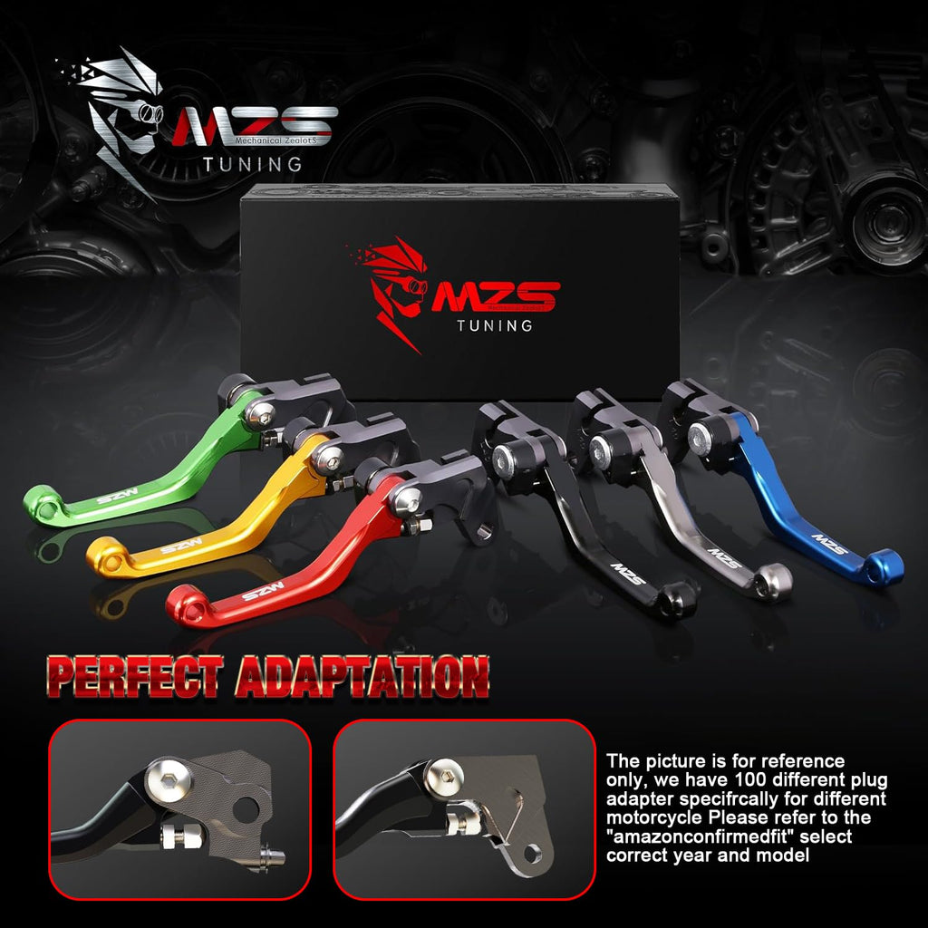 MZS Black Dirt Bike Brake Clutch Levers Pivot Adjustable CNC Compatible with YZ65 2018-2025 / YZ80 YZ85 2015-2025