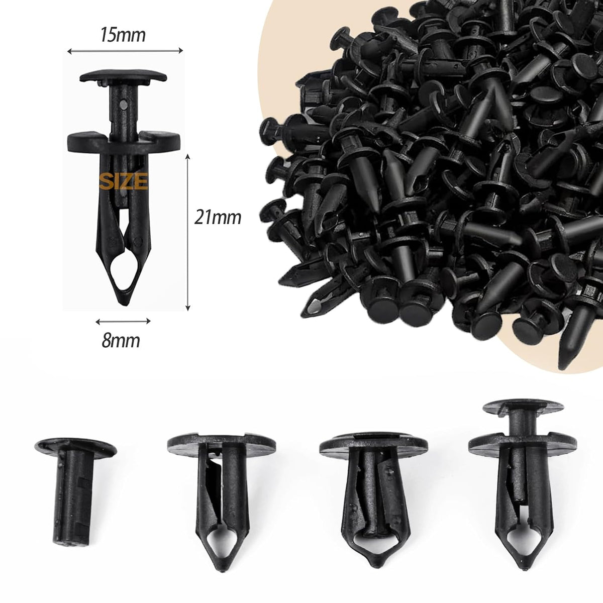 150pcs ATV UTV Body Fastener Rivets Push Pins 8mm