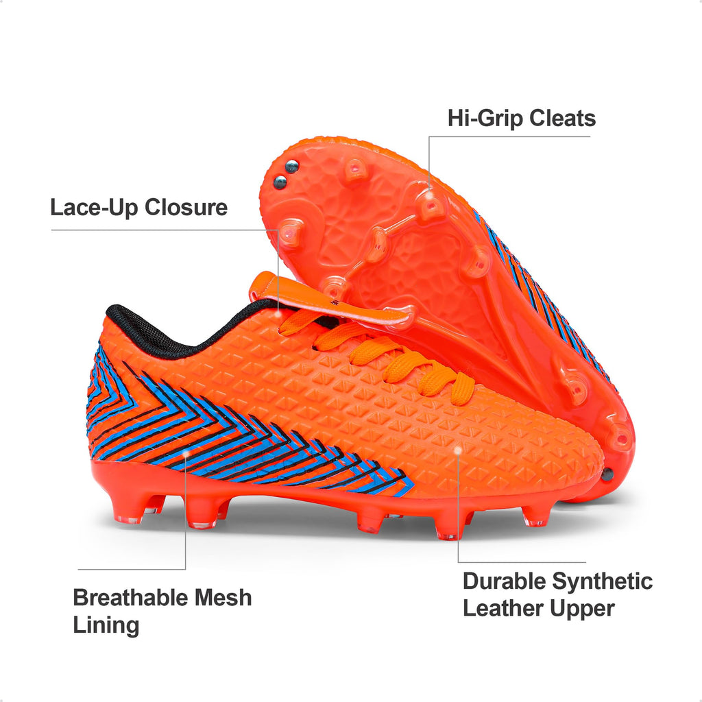 DREAM PAIRS Boys Girls Outdoor Soccer Cleats Firm Ground Football Shoes for Little/Big Kid