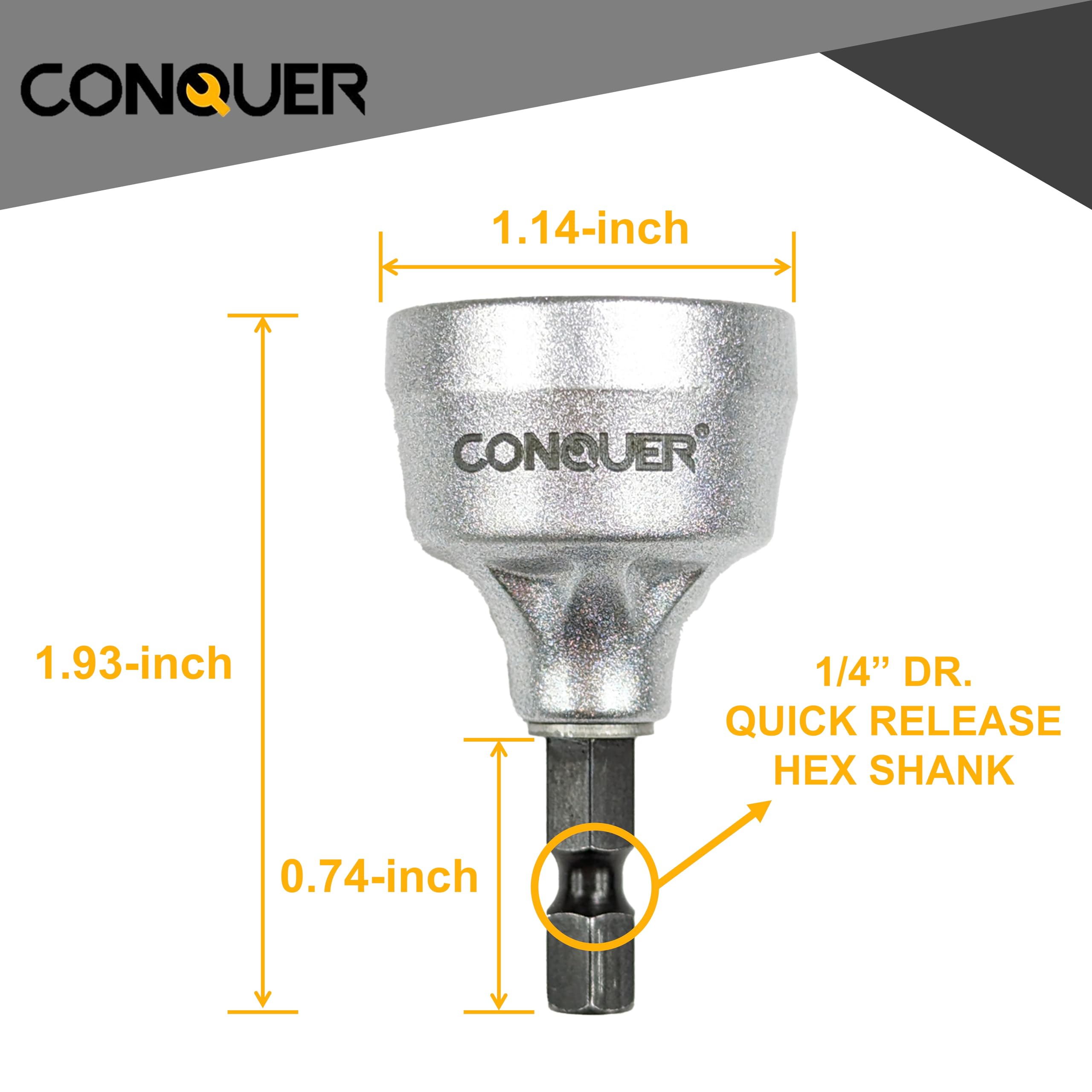 CONQUER Tools Deburring External Chamfer Tool, Premium Tungsten Blade, Deburring Drill Bit, Remove Burr Tools Quick Release Shank Fits for 1/2"-1 3/8"(13mm-35mm) Stainless Steel Burr Removal