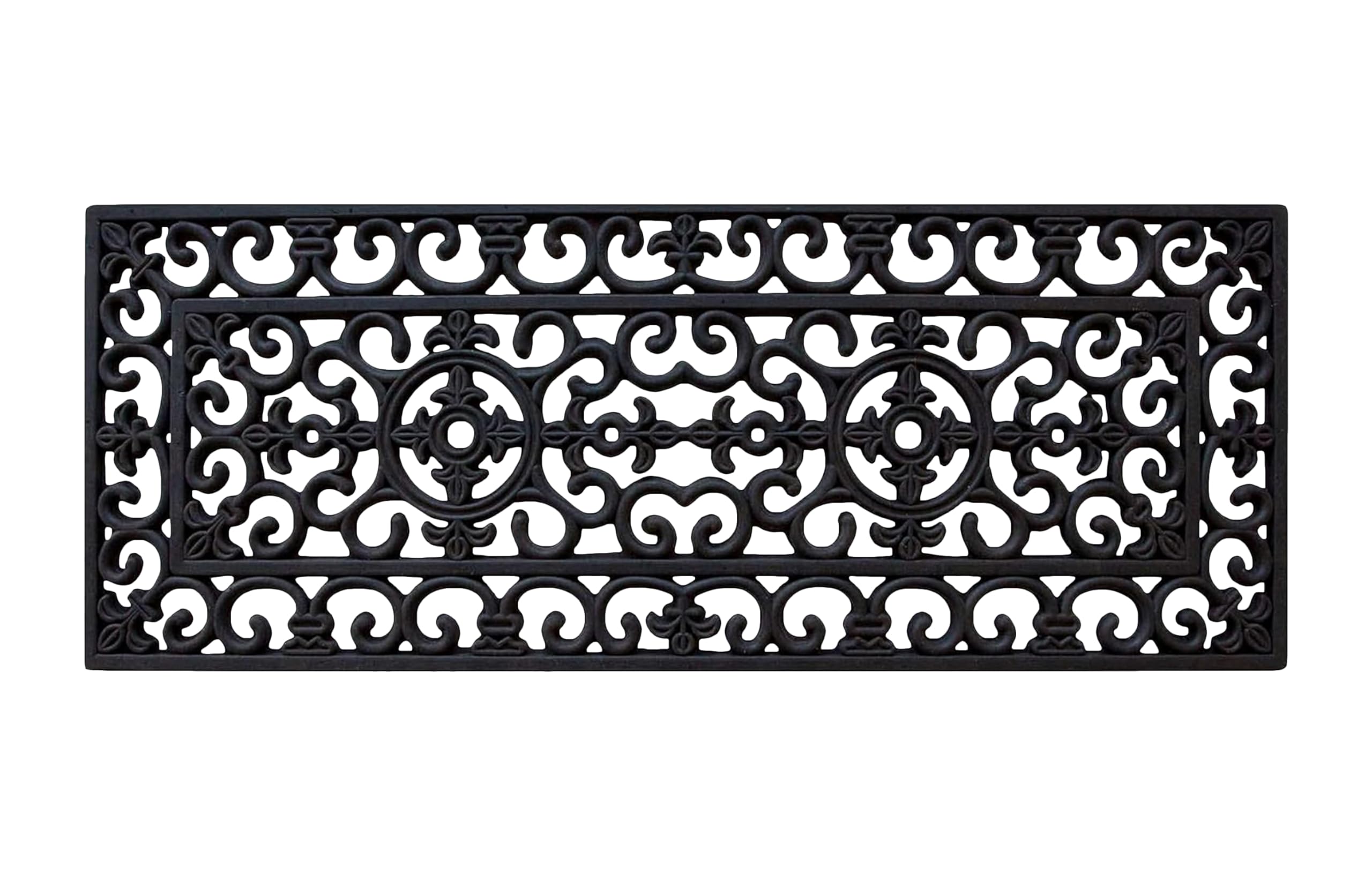 A1 Home Collections 19-LB Heavy Duty Rubber Doormat 24"×57" - Won't Blow Away | Outside Front Door Mat, Mud Dirt Scraper, Non-Slip Drainage Mat for Entryway Patio Garage, All-Weather, 100% Rubber Mats
