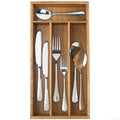 Acacia 4 Slot Silverware Drawer Organizer - Cutlery Holder with Flatware Tray