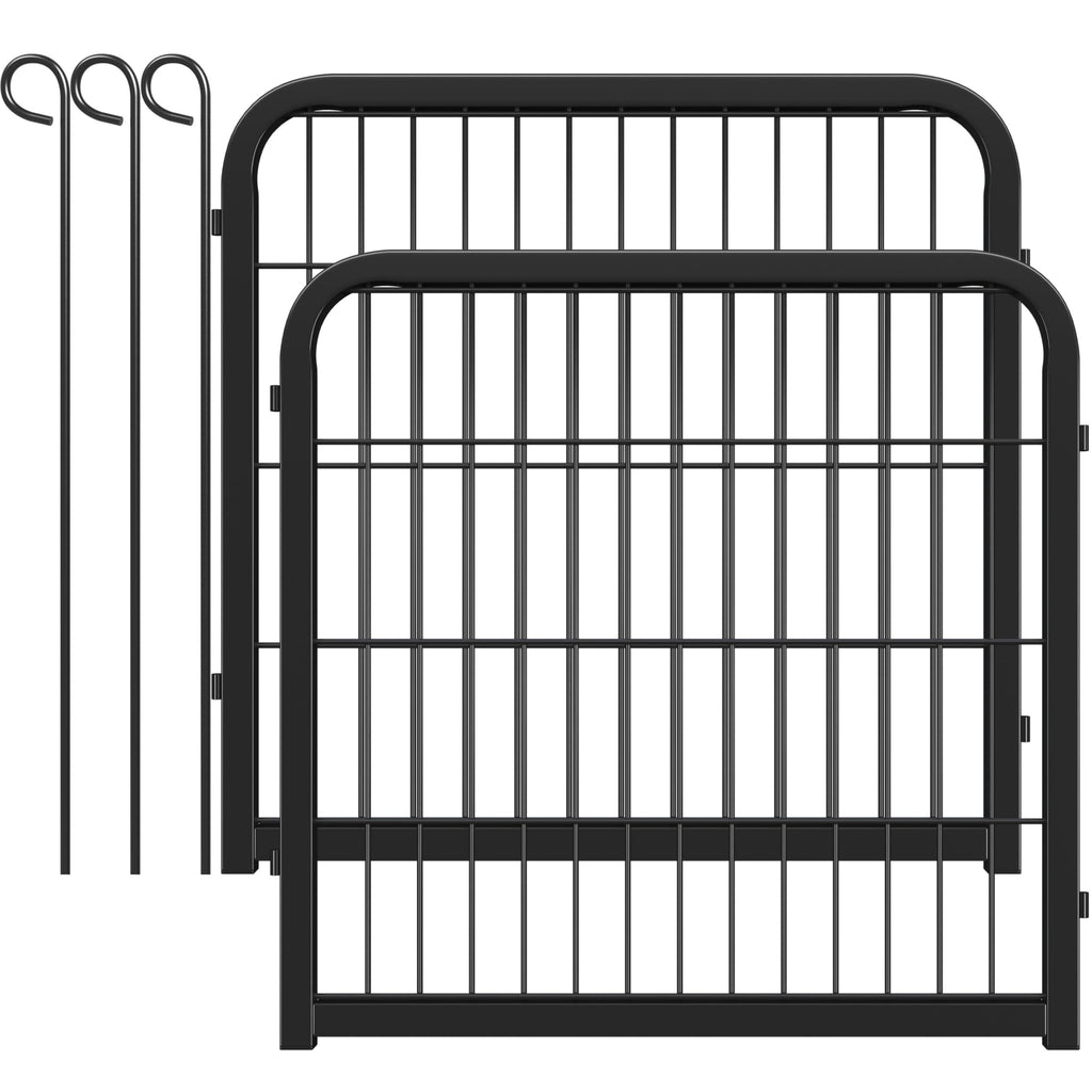 Yaheetech Dog Playpen, 24 inch 2 Panels Dog Pen for Indoor Heavy Duty Puppy Exercise Pen Metal Pet Fence for RV Camping/Yard/Garden