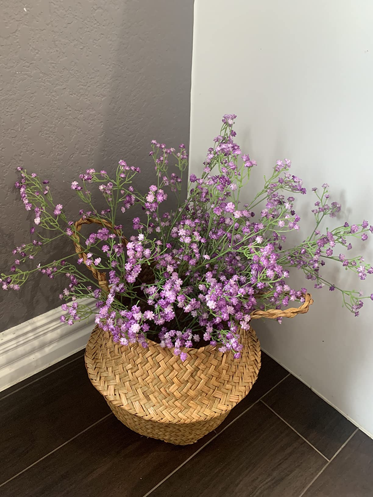 15 PCS Babys Breath Artificial Flowers Fake Babys Breath Flowers Artificial Bulk Blue Gypsophila Bouquets Real Touch Faux Flowers for Wedding Floral Arrangement Party Home Decoration