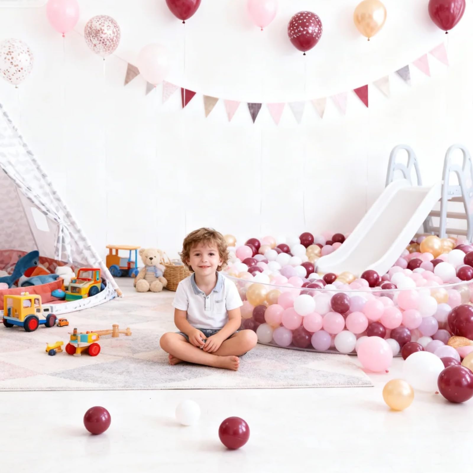 GOGOSO Ball Pit Balls for Toddler, Baby Plastic Playballs Kids Soft Pastel Pelotas Non-Toxic BPA-Free,Mix Color,100 Balls