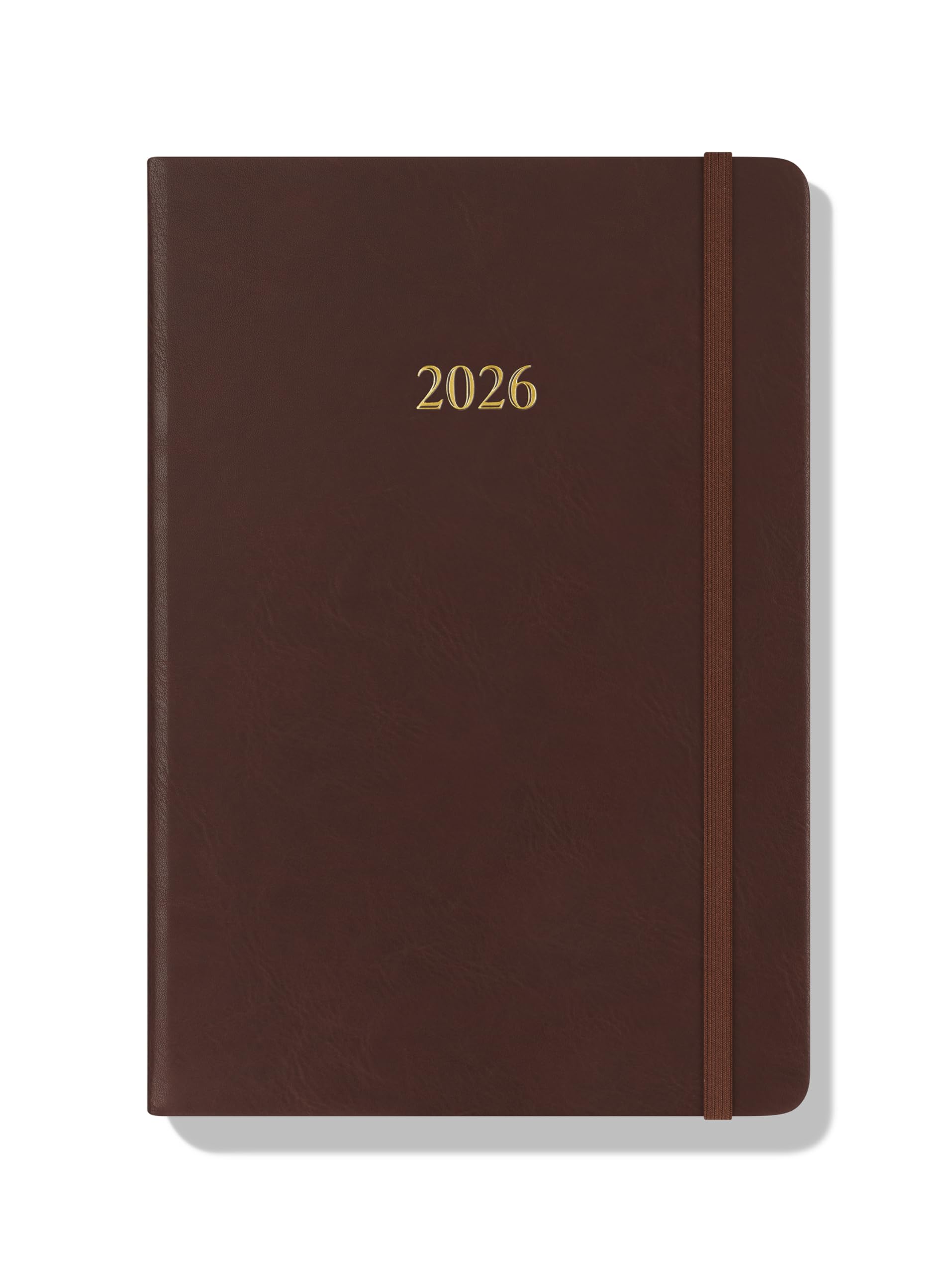 Wykeham's Executive 2026 Daily Journal Planner – US Public Holidays & Format – Customization Available (Brown, 6" x 4.5")
