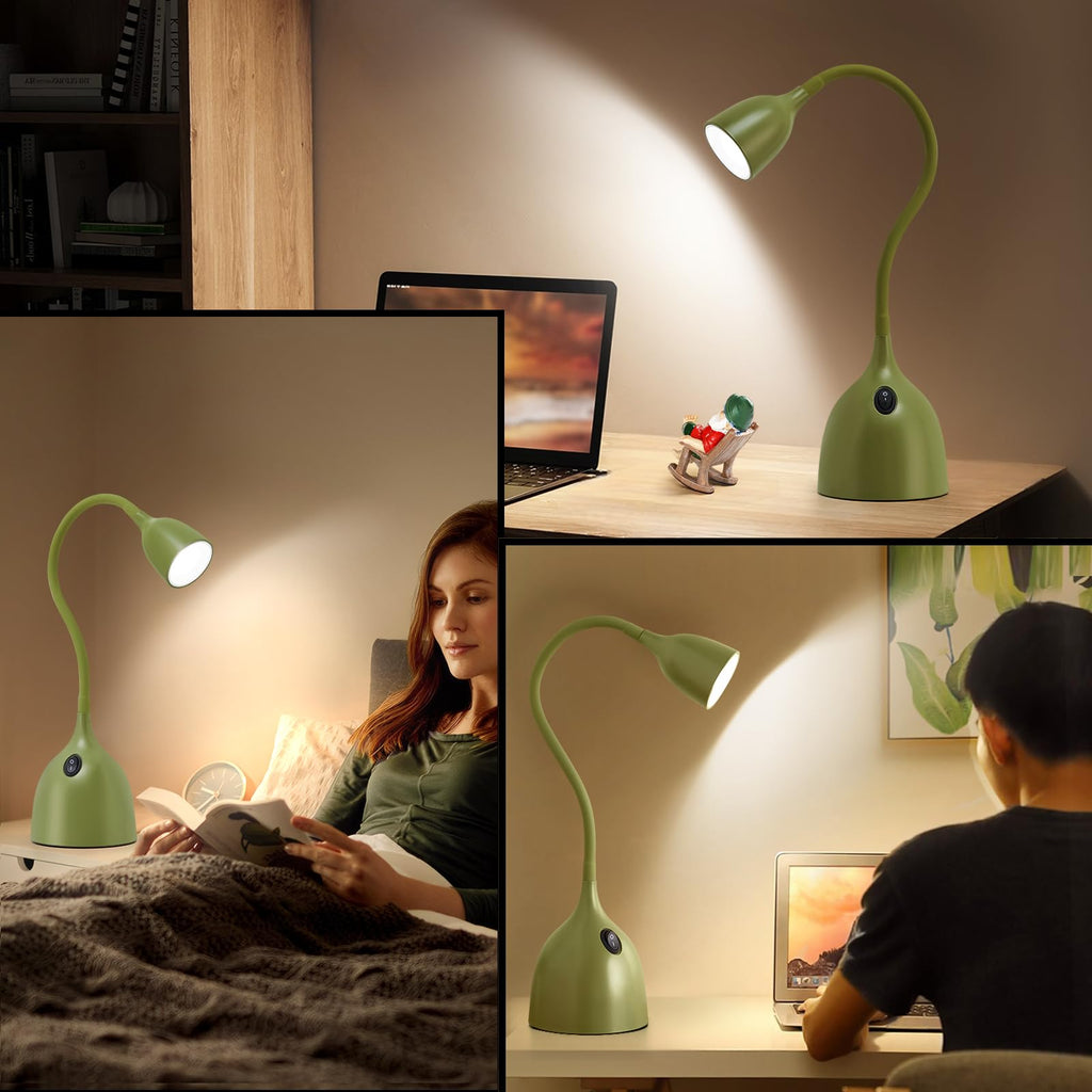 EJIAXIN Gooseneck Desk Lamp 360° LED Flexible Reading Light Small Desk Lamps for Small Spaces Home Office Bedroom College Dorm Desk Bookshelf Nightstand Table Lamp (Purple)