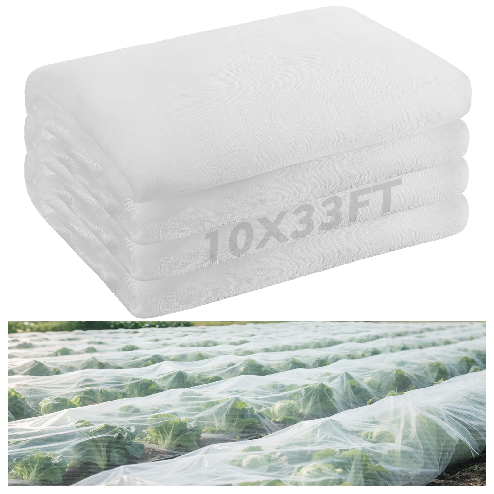 4x10ft Garden Netting - Ultra Fine Mesh Plant Covers to Keep Small Animals Pest Out, Bird Barrier for Protecting Vegetables Fruits Flowers Raised Beds (Without Support Pole)