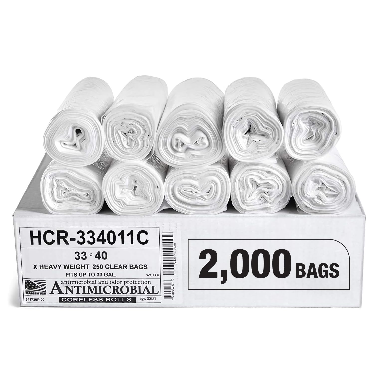 Aluf Plastics High Density Trash Bags, 10 Gallon, 4000 Count, 6 Micron (eq), 24" x 24", Black, for Bathroom, Office, Industrial, Commercial, Janitorial, Municipal, Recycling
