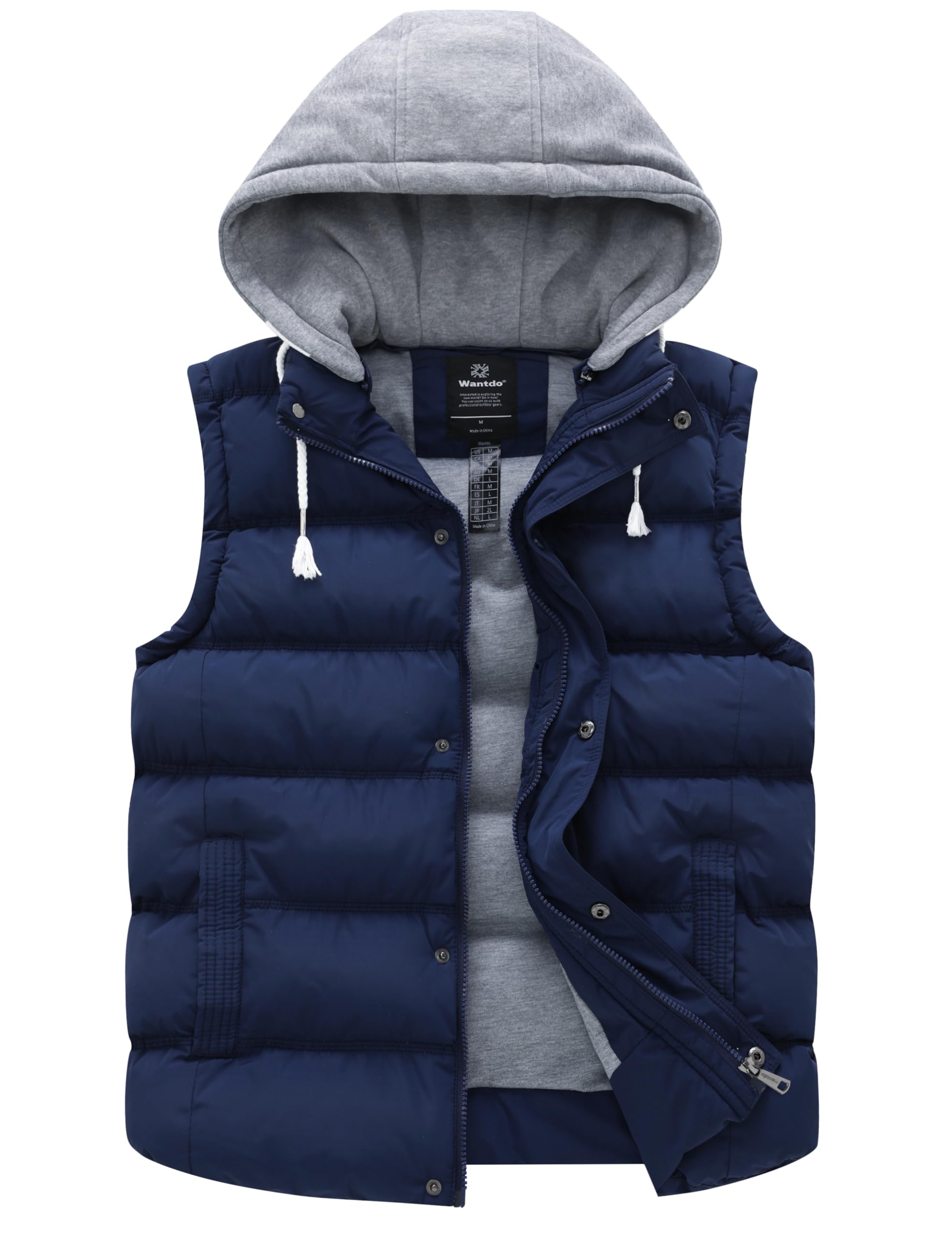 Wantdo Women's Quilted Puffer Vest Thicken Warm Winter Coat with Removable Hood