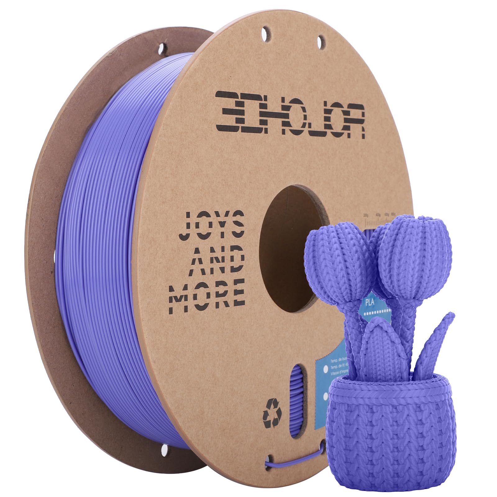 3DHoJor PLA Filament 1.75mm,3D Printing Filament,1kg*2 Cardboard Spool, Fit Most FDM 3D Printer,Dimensional Accuracy +/- 0.03 mm,Vacuum Packaging-2Pack Black