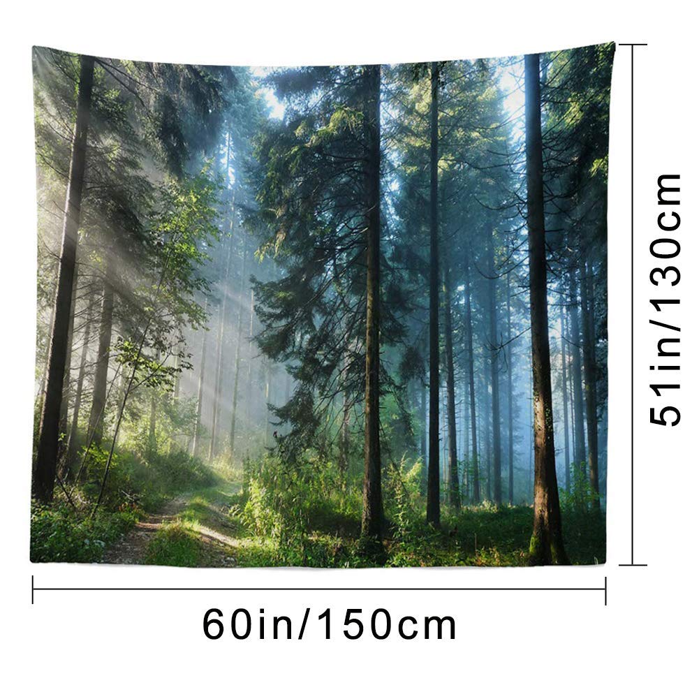 Llamazing Forest Landscape Home Decor - Living Room & Bedroom Magic Tapestry (Sunlight&Creek, 60''L51''W)