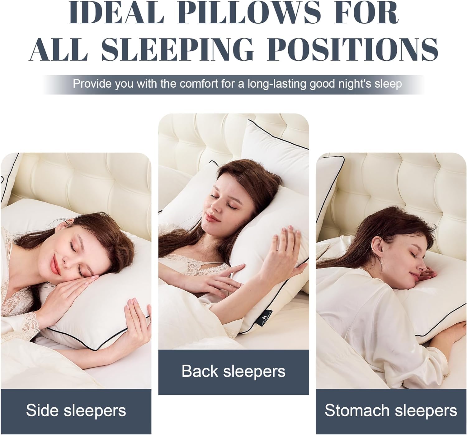 Feather Down Pillows Standard Size Set of 2, Luxury Hotel Collection Bed Pillow 2 Pack, Airyfil™ Powered Fillings & Feathers Pillow，Fluffy Plush for Side Sleepers,Firm, 20x26 in.