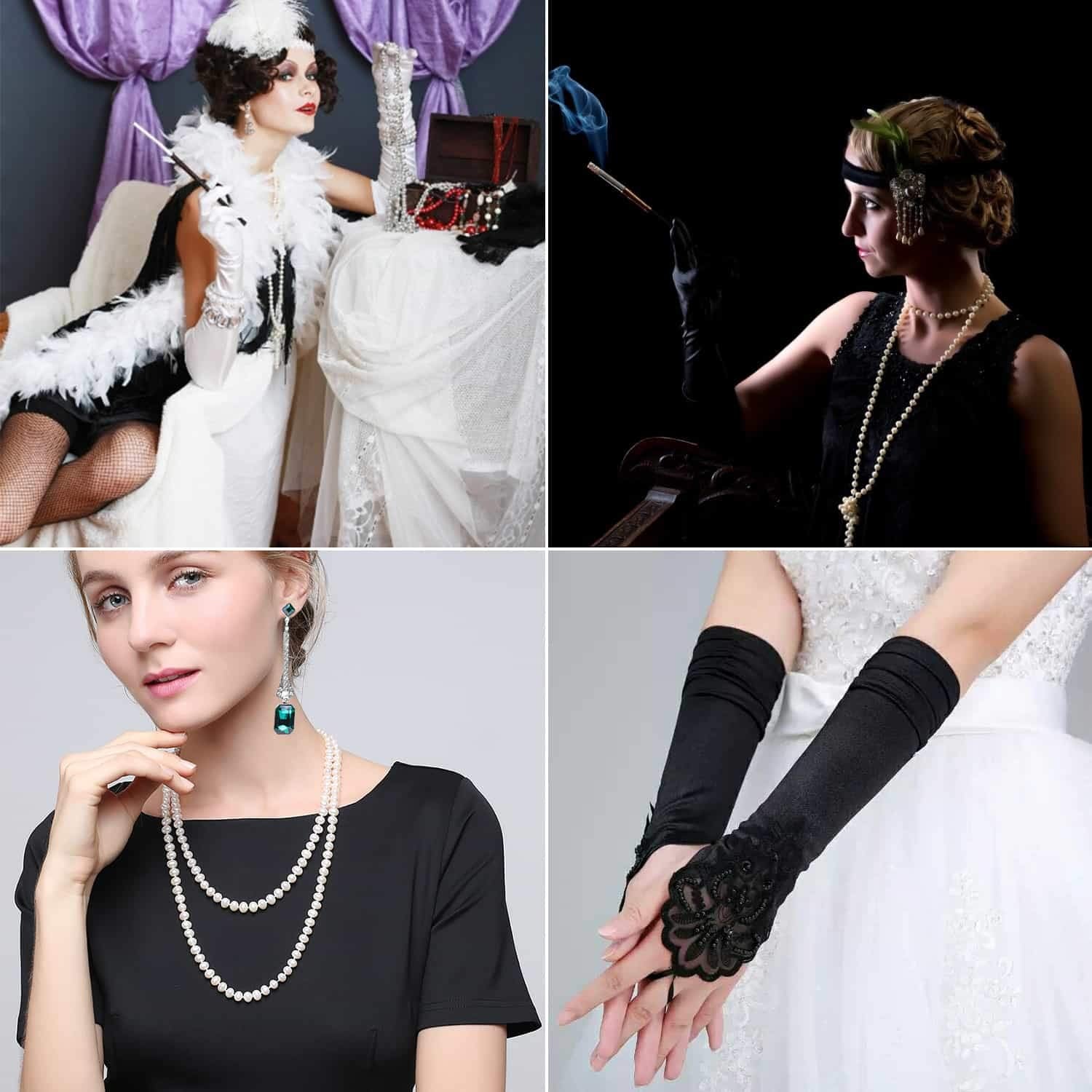 Cridoz Flapper Accessories for Women - 1920s Gatsby & Roaring 20s Style