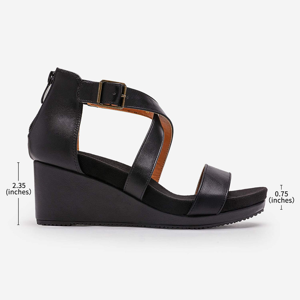 DREAM PAIRS Women's Open Toe Buckle Ankle Strap Summer Platform Wedge Sandals