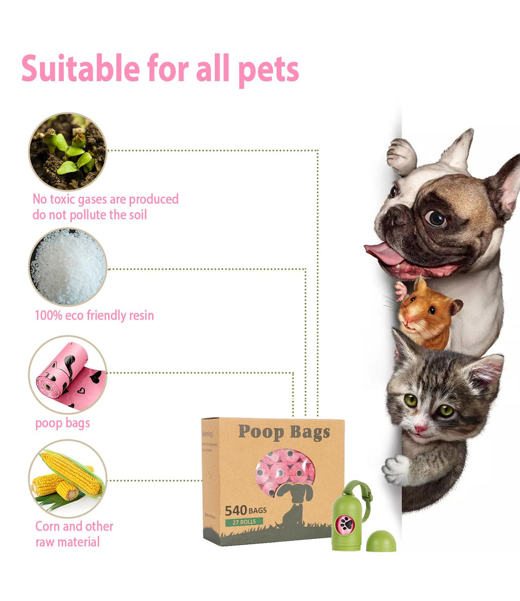 Yingdelai Dog Poop Bags 280 Counts: Extra Thick LeakProof Waste Bag with Dispenser for Doggy (Scented)