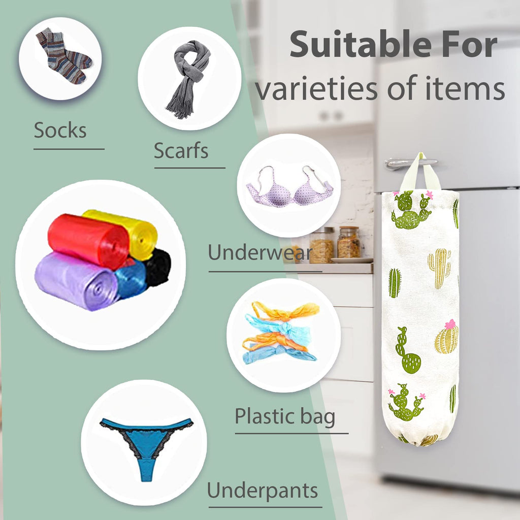 Plastic Bag Holder，Reusable Grocery Bag Holder，Wall Mount Plastic Bag Organizer Shopping Bags Carrier，Washable Large Grocery Bag Storage Dispenser for Home Kitchen Travelling Decor, 1 Pack，Alpaca