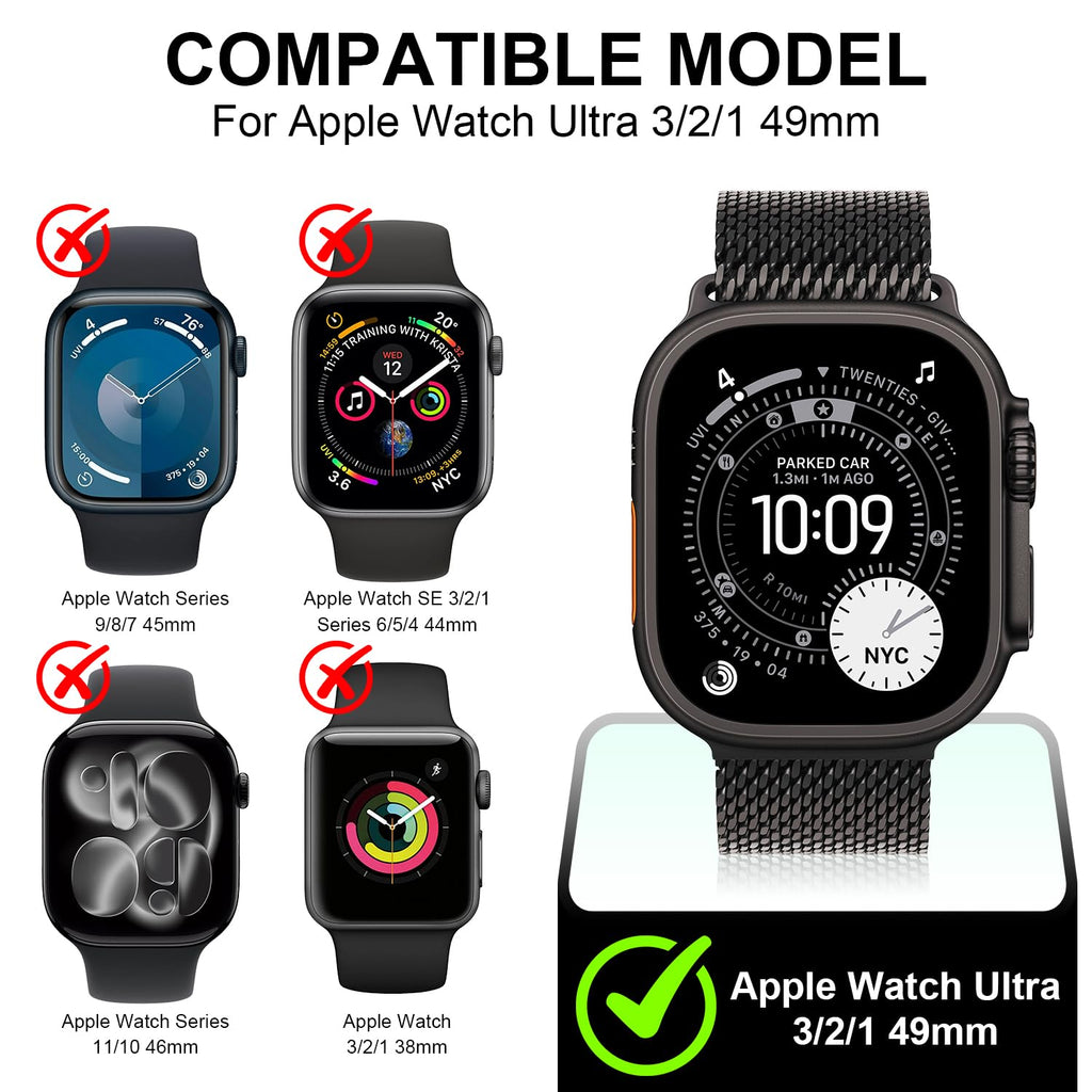 Diruite 2-Pack for Apple Watch Series 3/2/1 38mm Case, Ultra-Thin All-Around Tempered Glass Screen Protector Protection Cover for iWatch 38mm - Black