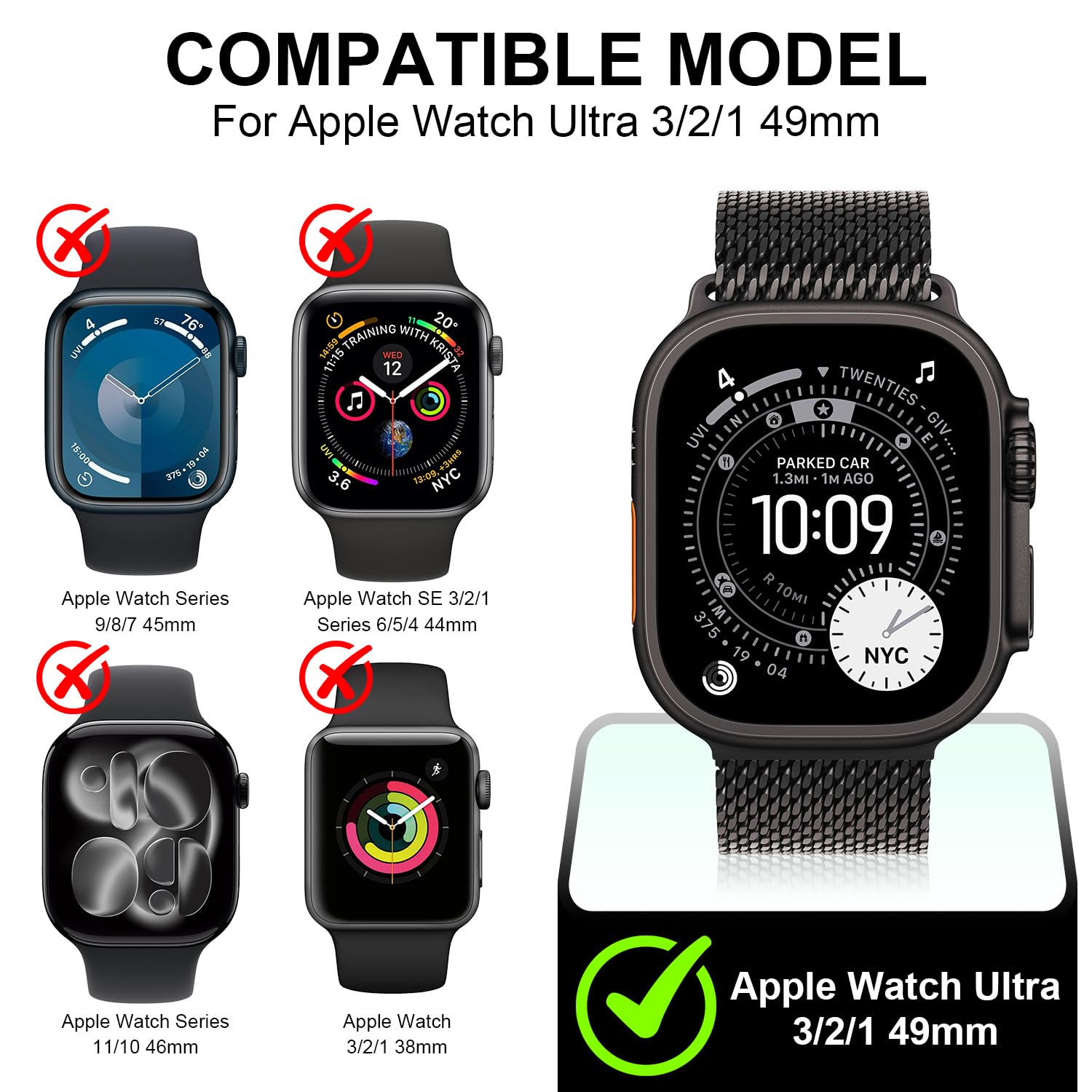 Diruite 2-Pack for Apple Watch Series 3/2/1 38mm Case, Ultra-Thin All-Around Tempered Glass Screen Protector Protection Cover for iWatch 38mm - Black