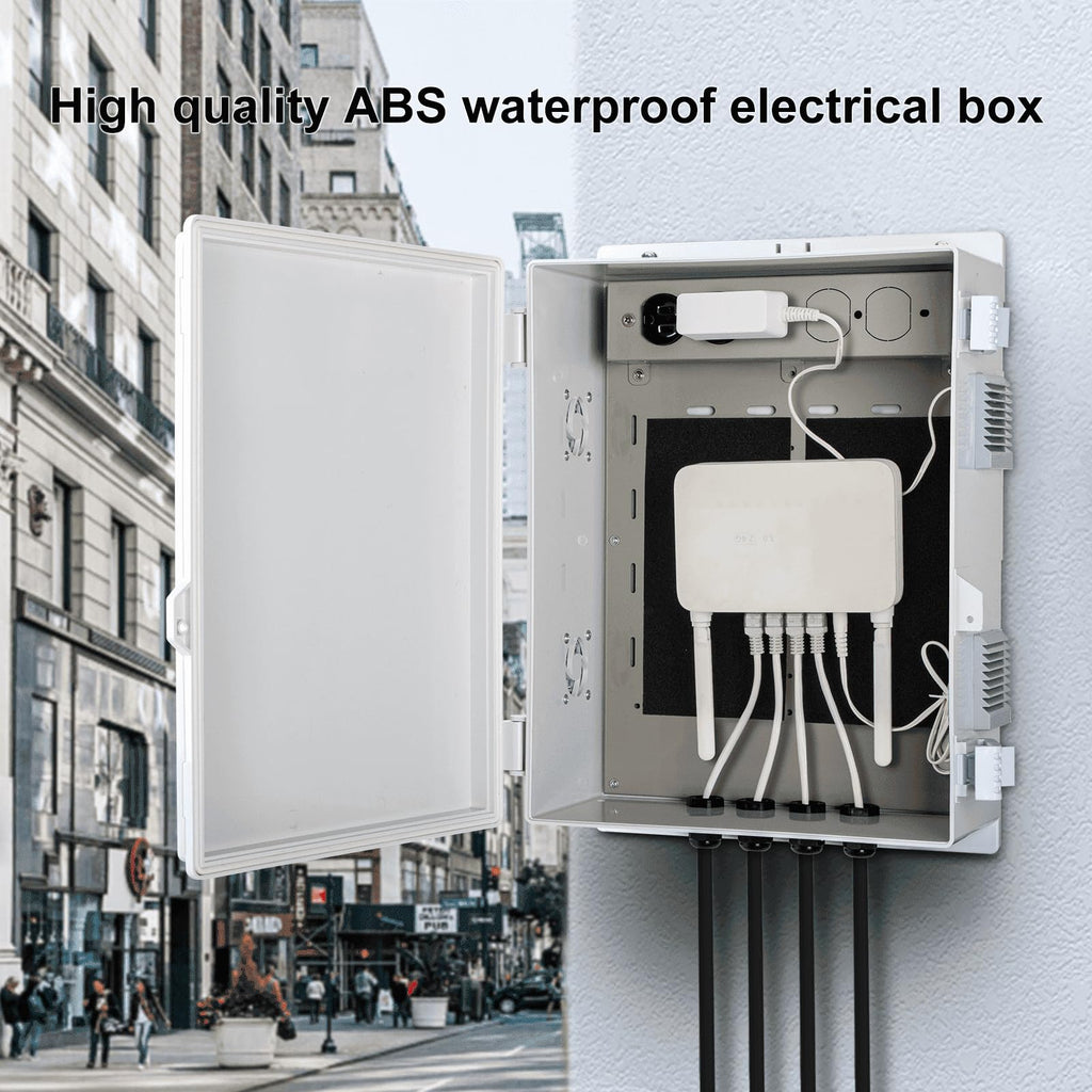 Namunanee Outdoor Electrical Junction Box, ABS Water Resistant Enclosure with Internal Mounting Panel & Hinged Cover, 9.2" H* 7" L* 4.6" W