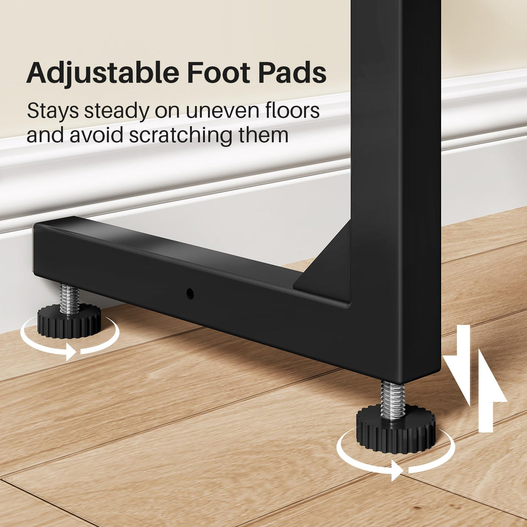 Kitstorack Narrow Sofa Table with Charging Station, 78.8" Behind Couch Table, Adjustable 24.4"-32.7" Height, Modular 2-piece Design for sectionals, entryways, Apartments, and Narrow Living Spaces
